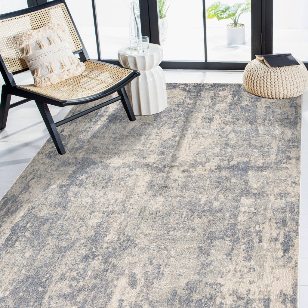 5' x 7' Light Gray Abstract Power Loom Area Rug