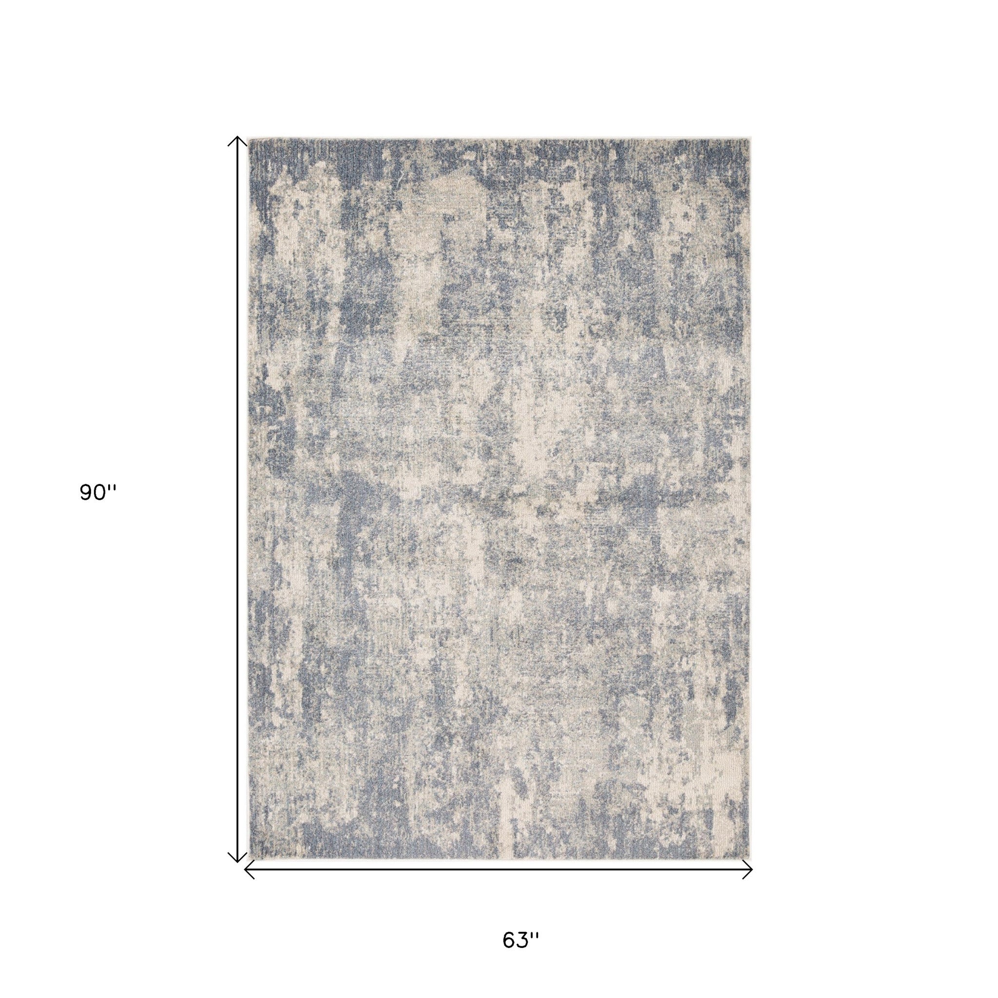 5' x 7' Light Gray Abstract Power Loom Area Rug