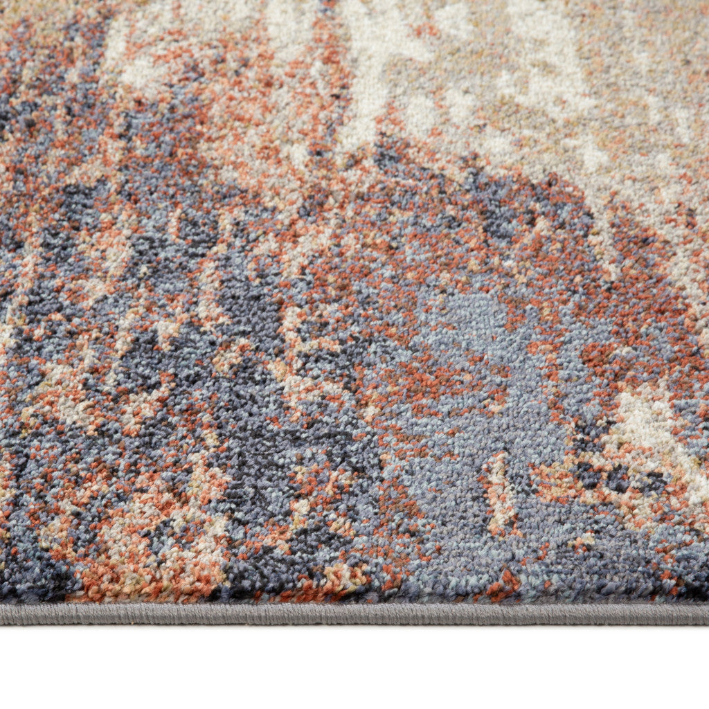 5' x 7' Rust Abstract Power Loom Area Rug