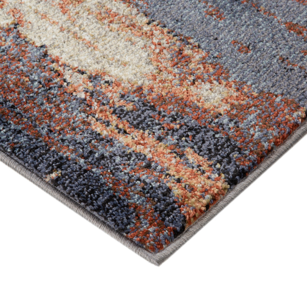 5' x 7' Rust Abstract Power Loom Area Rug