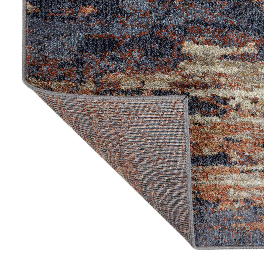 9' x 12' Rust Abstract Power Loom Area Rug