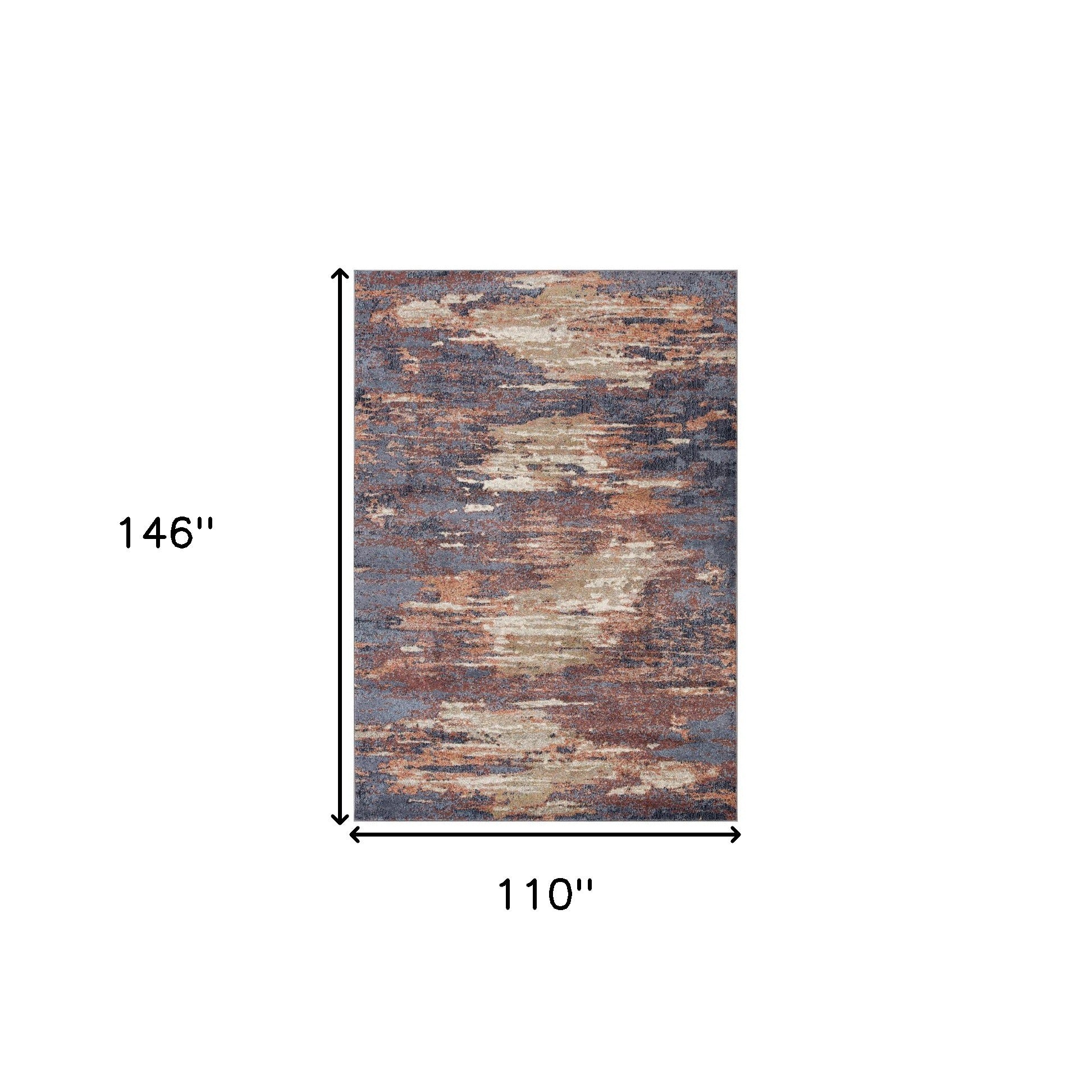 9' x 12' Rust Abstract Power Loom Area Rug