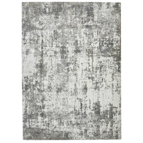 5' x 8' Gray and Ivory Abstract Power Loom Area Rug