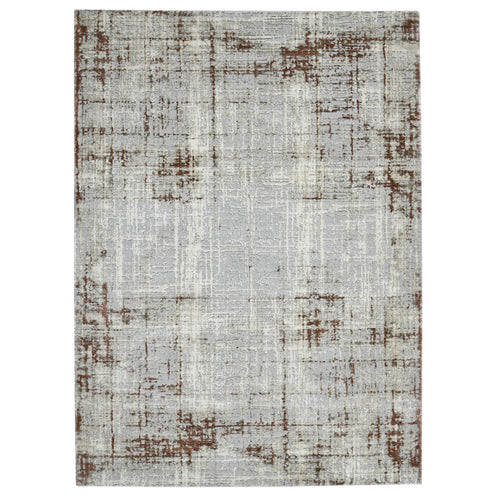 2' x 3' Gray and Red Abstract Power Loom Area Rug