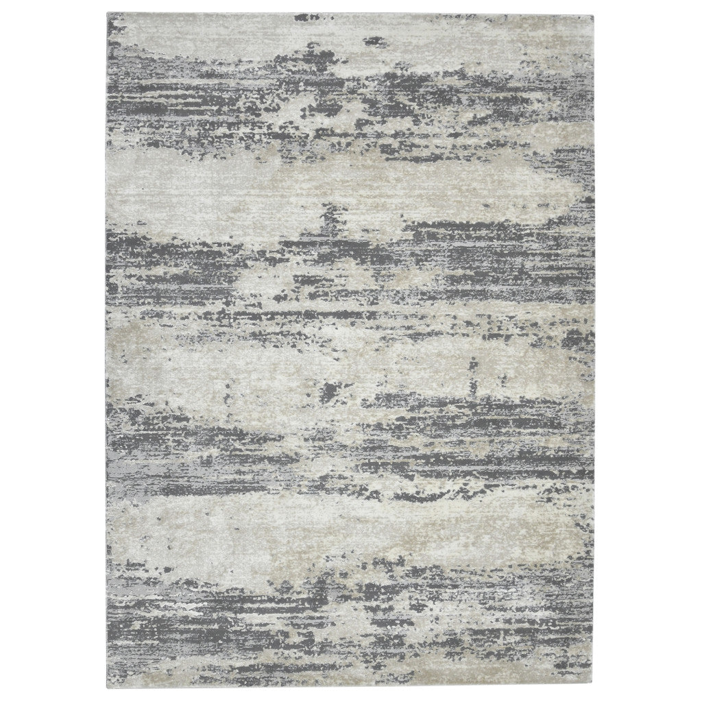 2' x 3' Blue and Gray Abstract Power Loom Area Rug