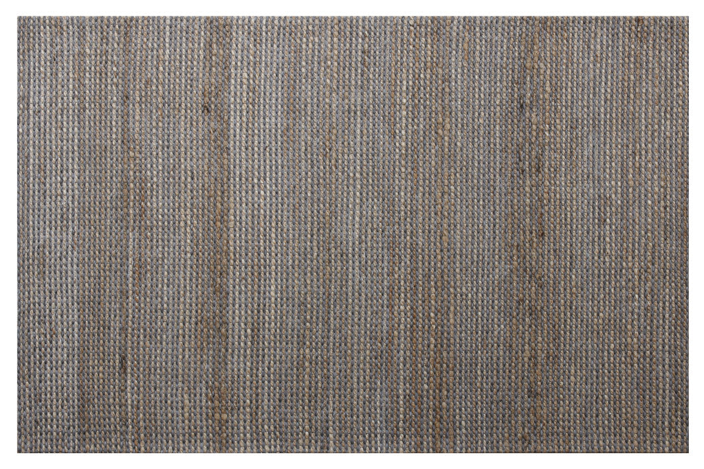 8' x 10' Gray Striped Hand Woven Area Rug