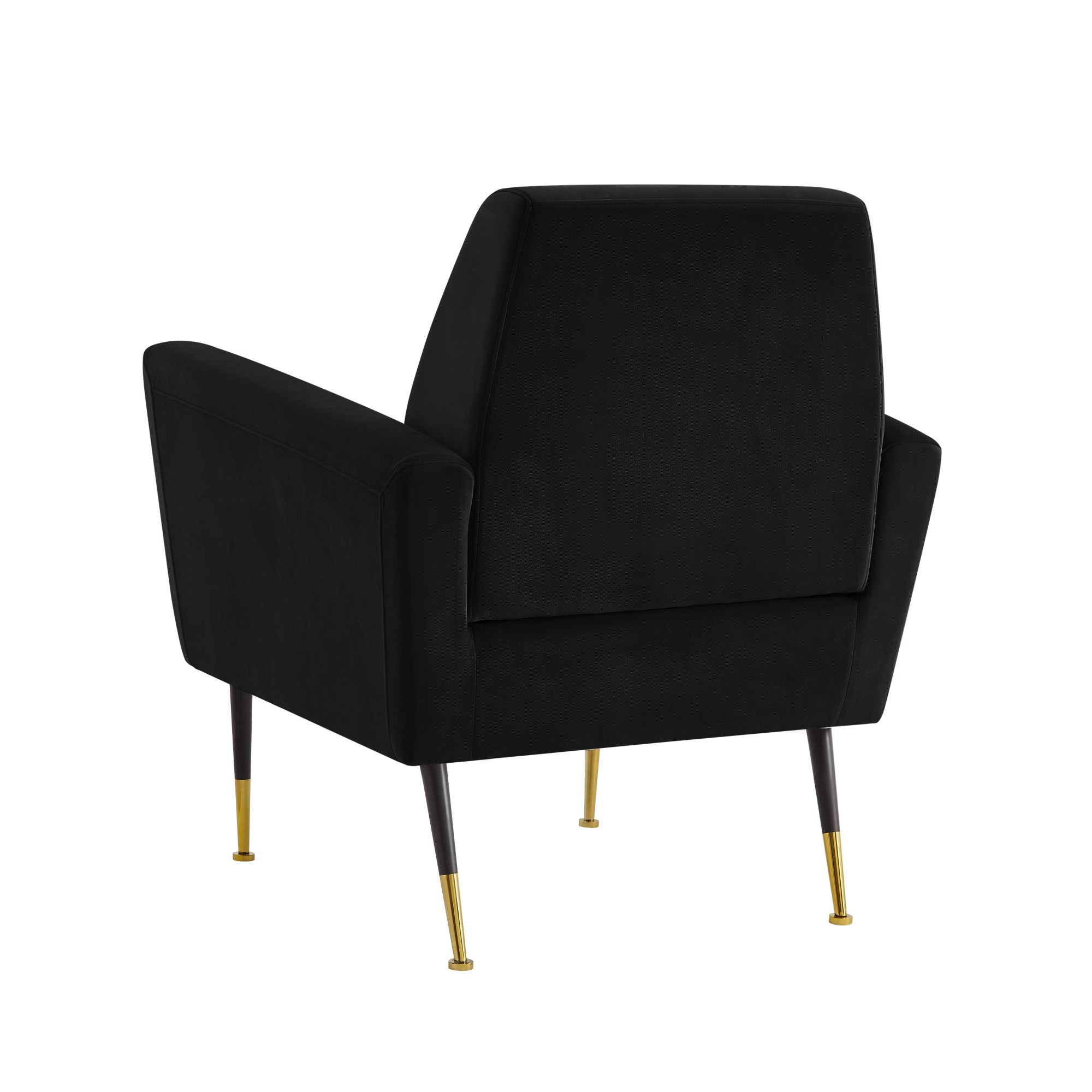 32" Black And Gold Velvet Arm Chair