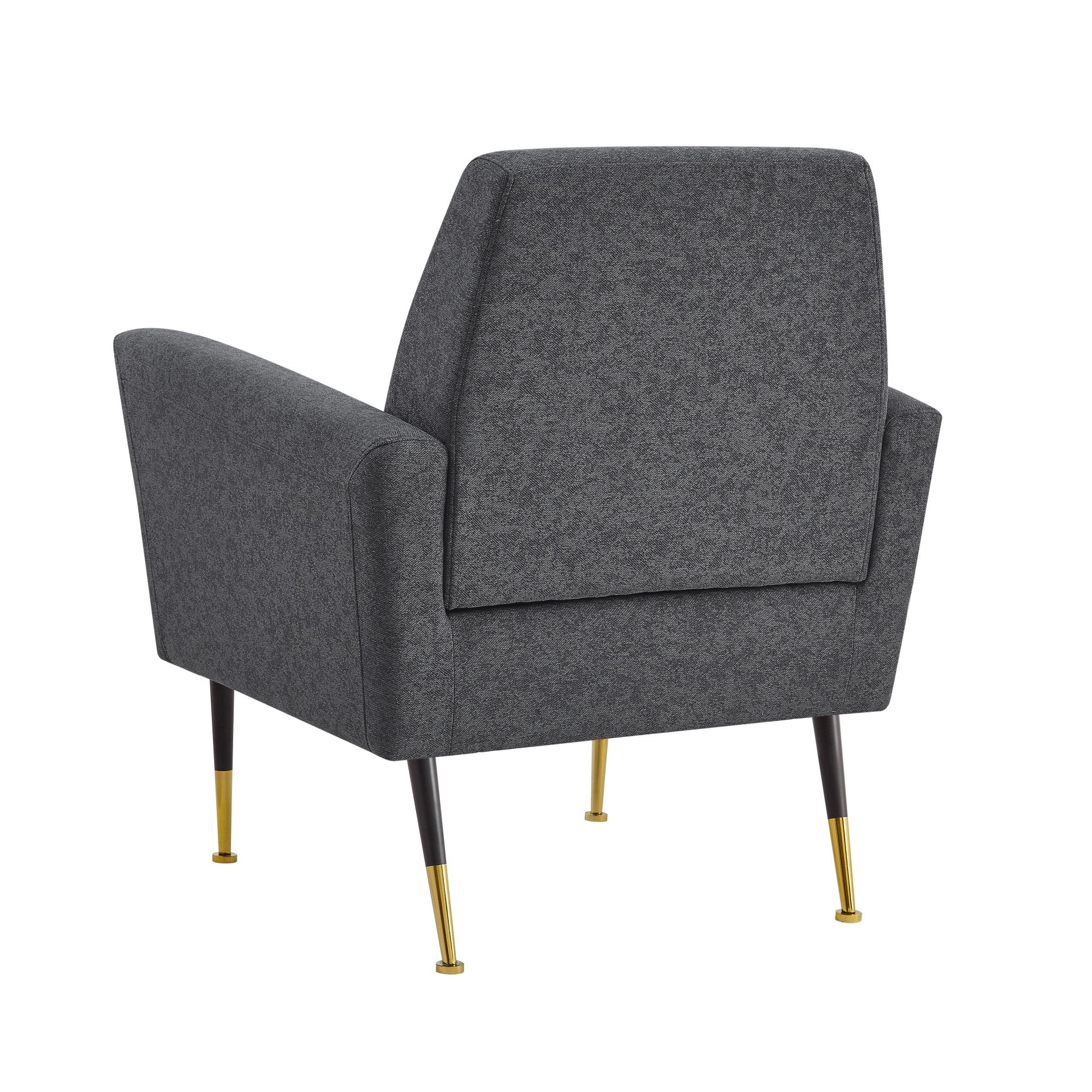 32" Dark Gray And Gold Linen Arm Chair