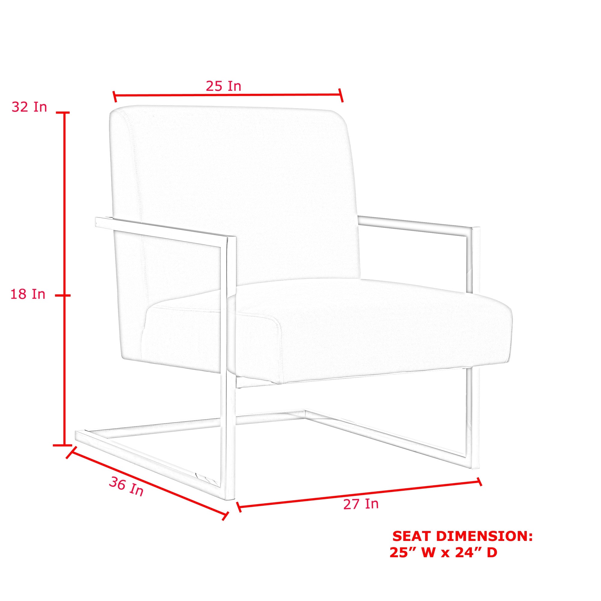 27" Charcoal And Silver Faux leather Arm Chair