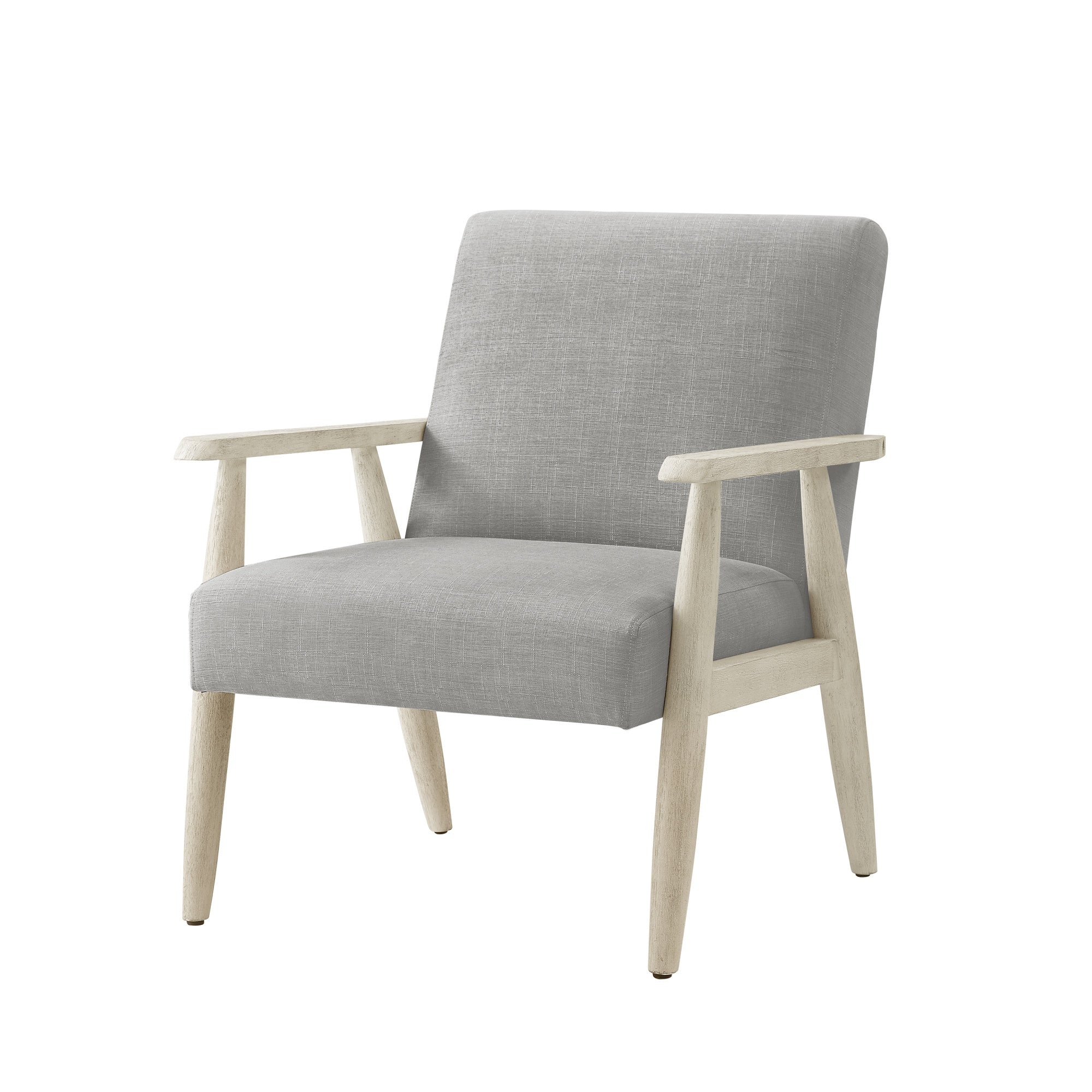 30" Gray And Cream Linen Arm Chair