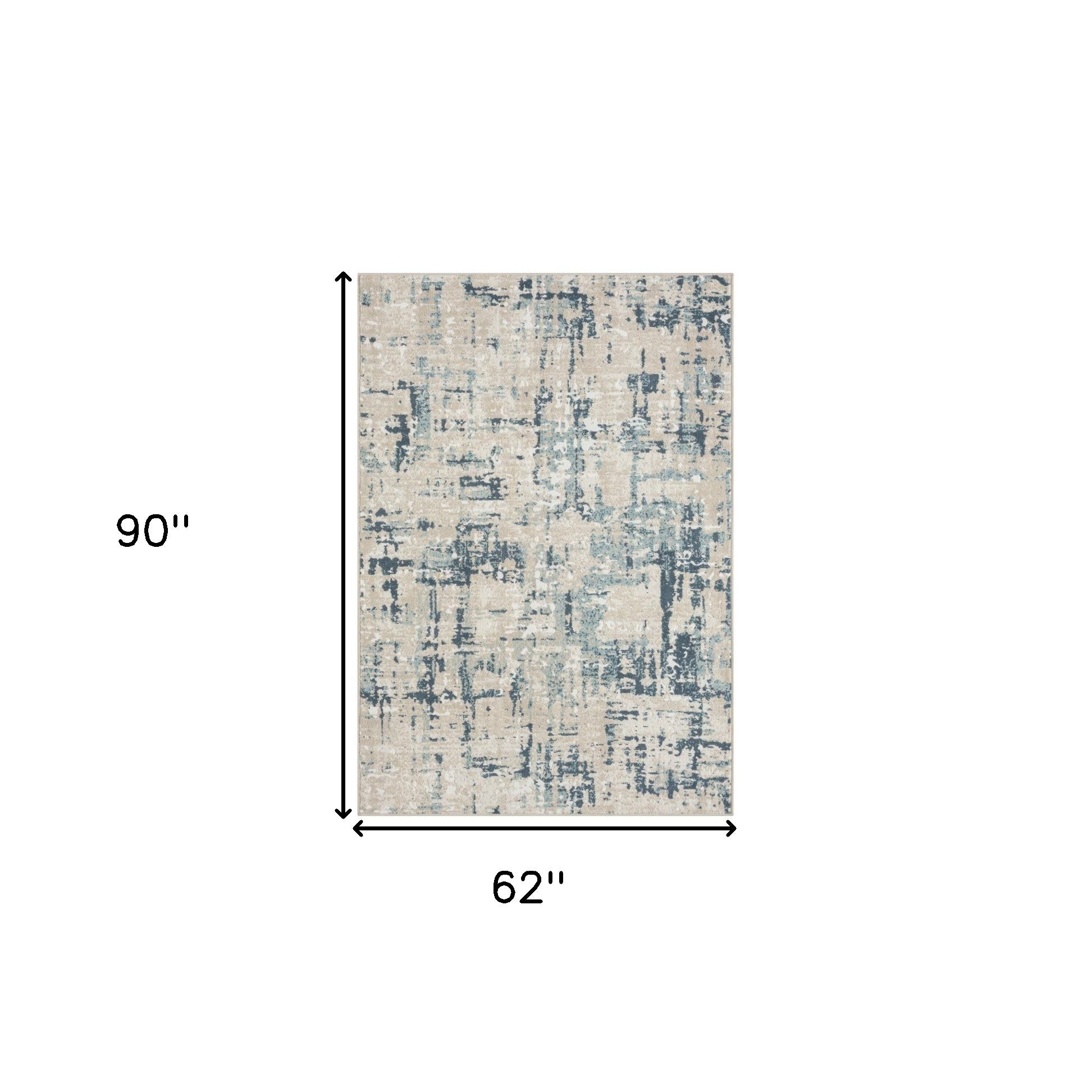 5' x 7' Gray Abstract Area Rug