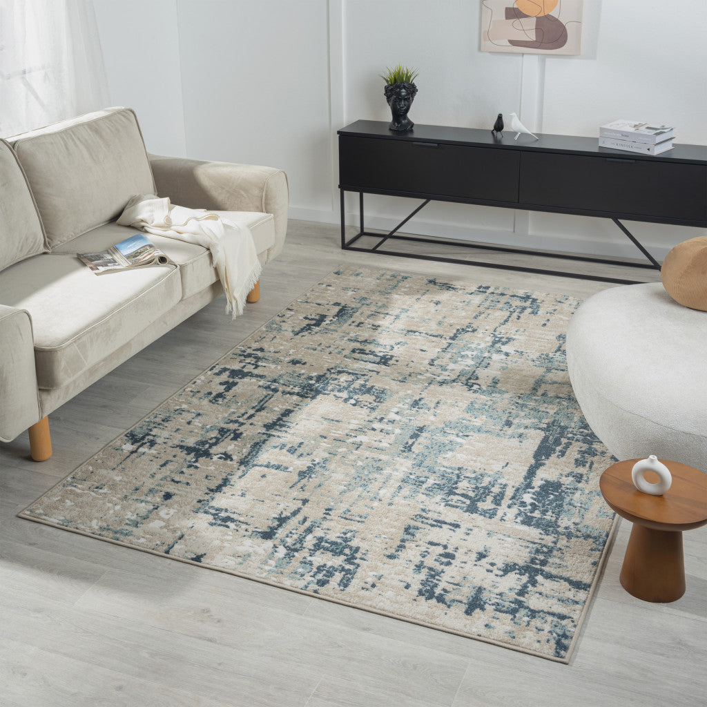 5' x 7' Gray Abstract Area Rug