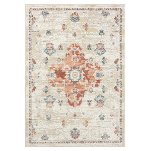 8' Ivory Medallion Runner Rug