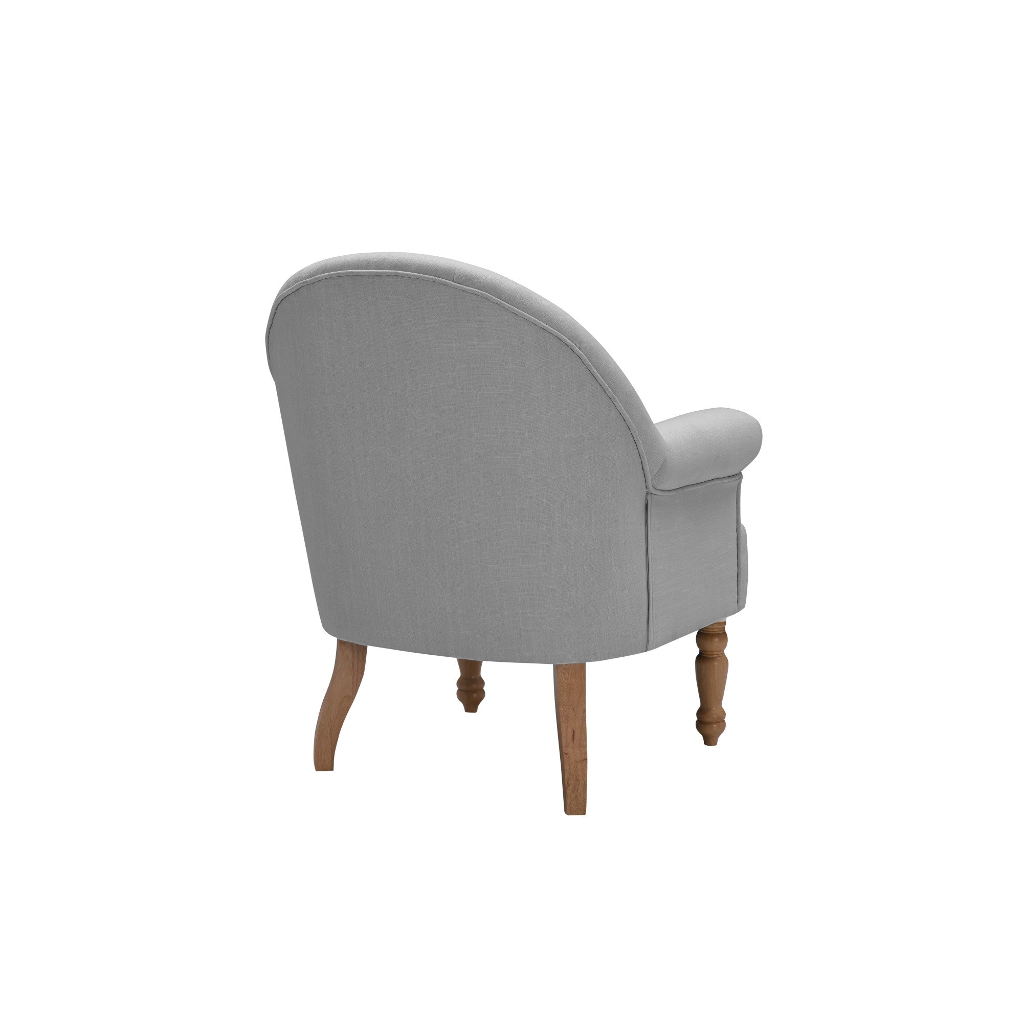 33" Gray And Brown Linen Arm Chair