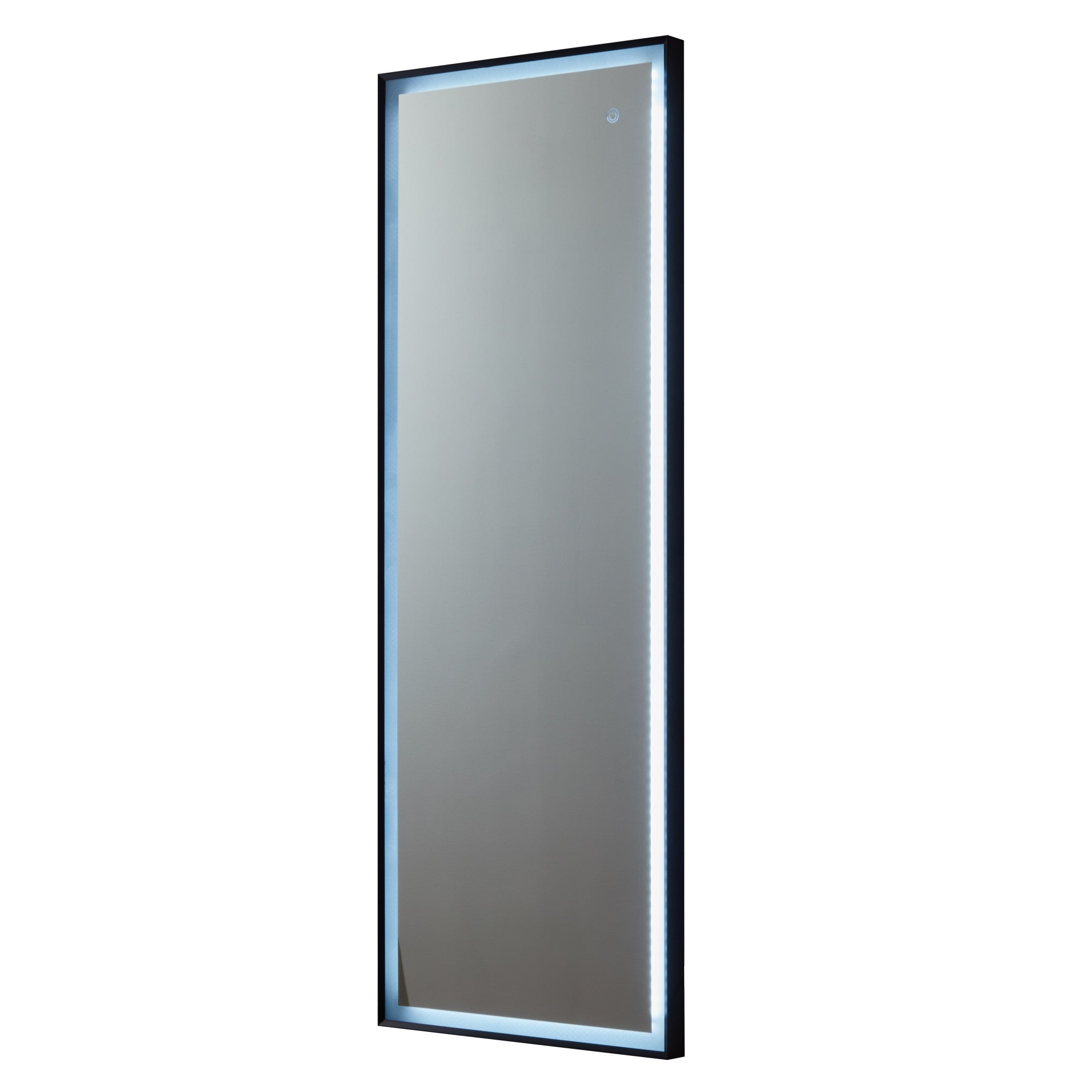 Black Lighted Rectangle Accent Framed Mirror