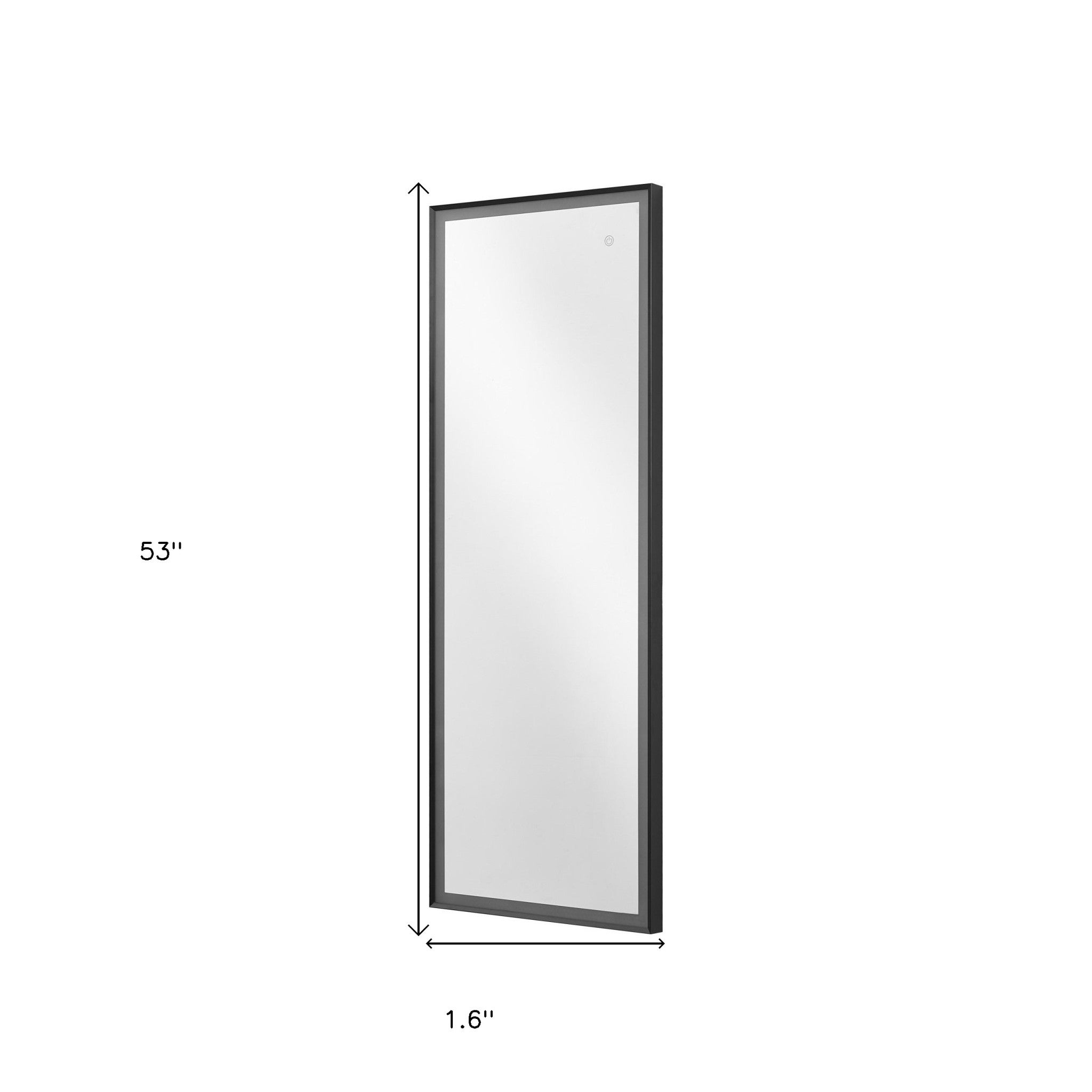 Black Lighted Rectangle Accent Framed Mirror