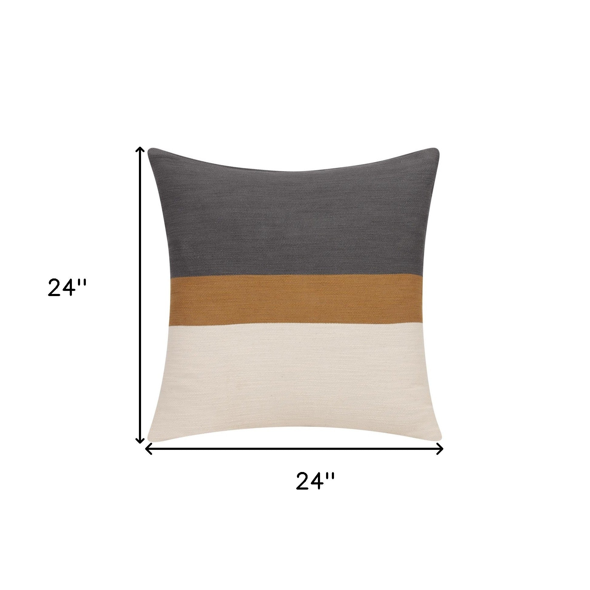 24" X 24" Brown Cotton Zippered Pillow