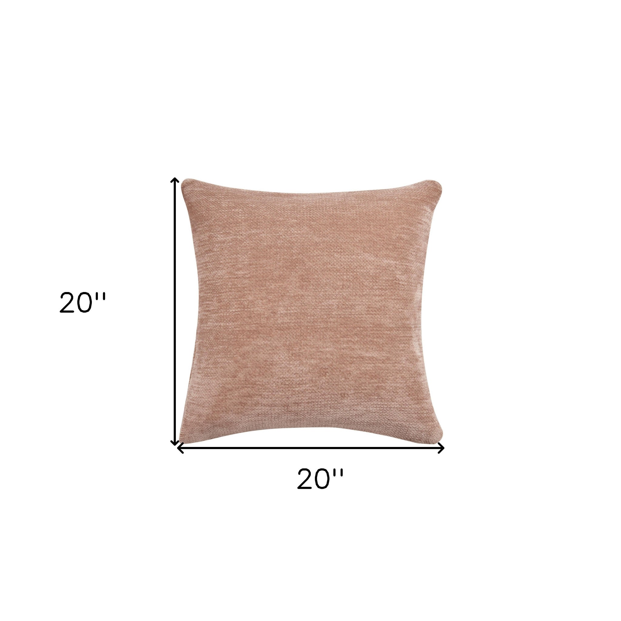 20" X 20" Beige Chenille Zippered Pillow