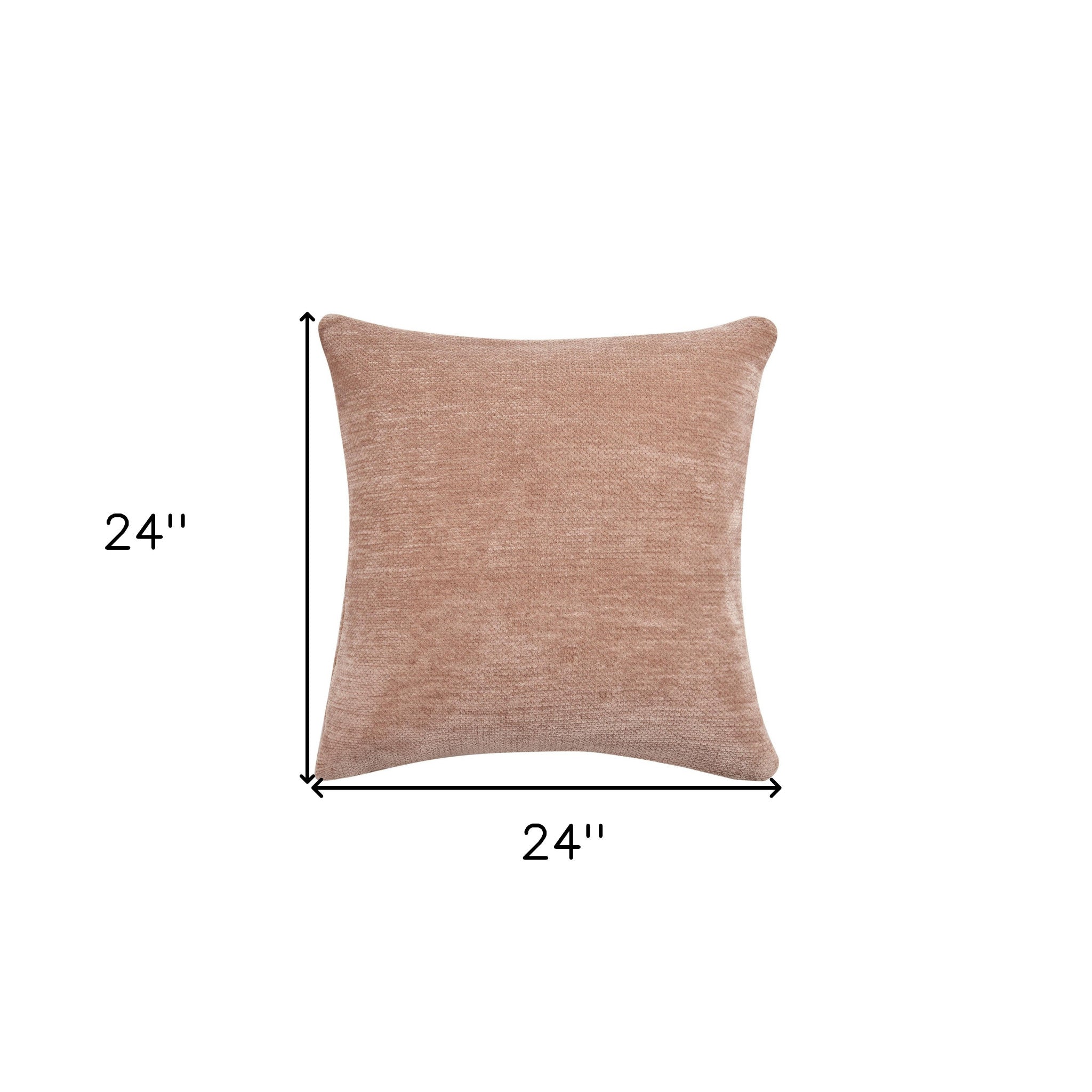 24" X 24" Beige Chenille Zippered Pillow