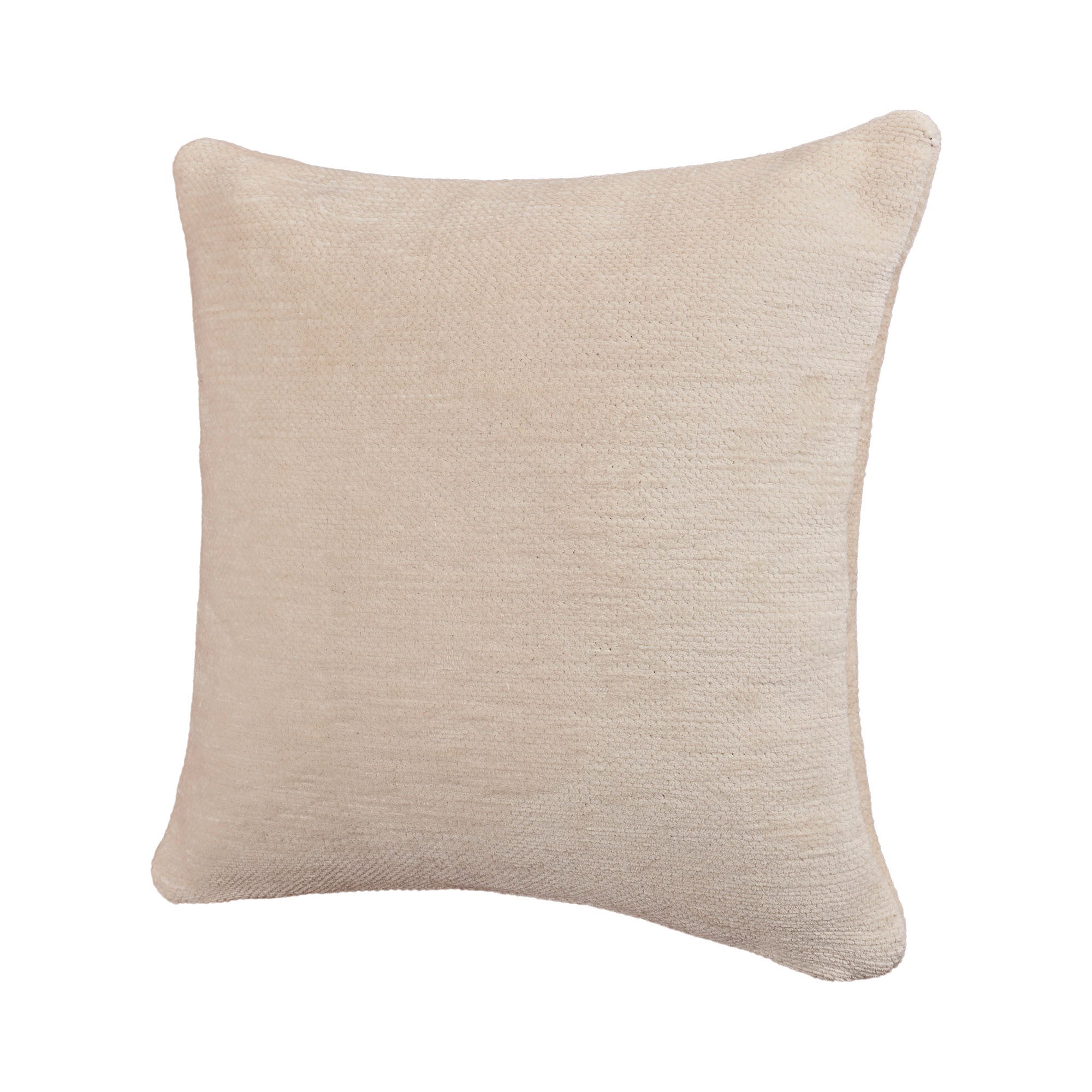 20" X 20" Ivory Chenille Zippered Pillow