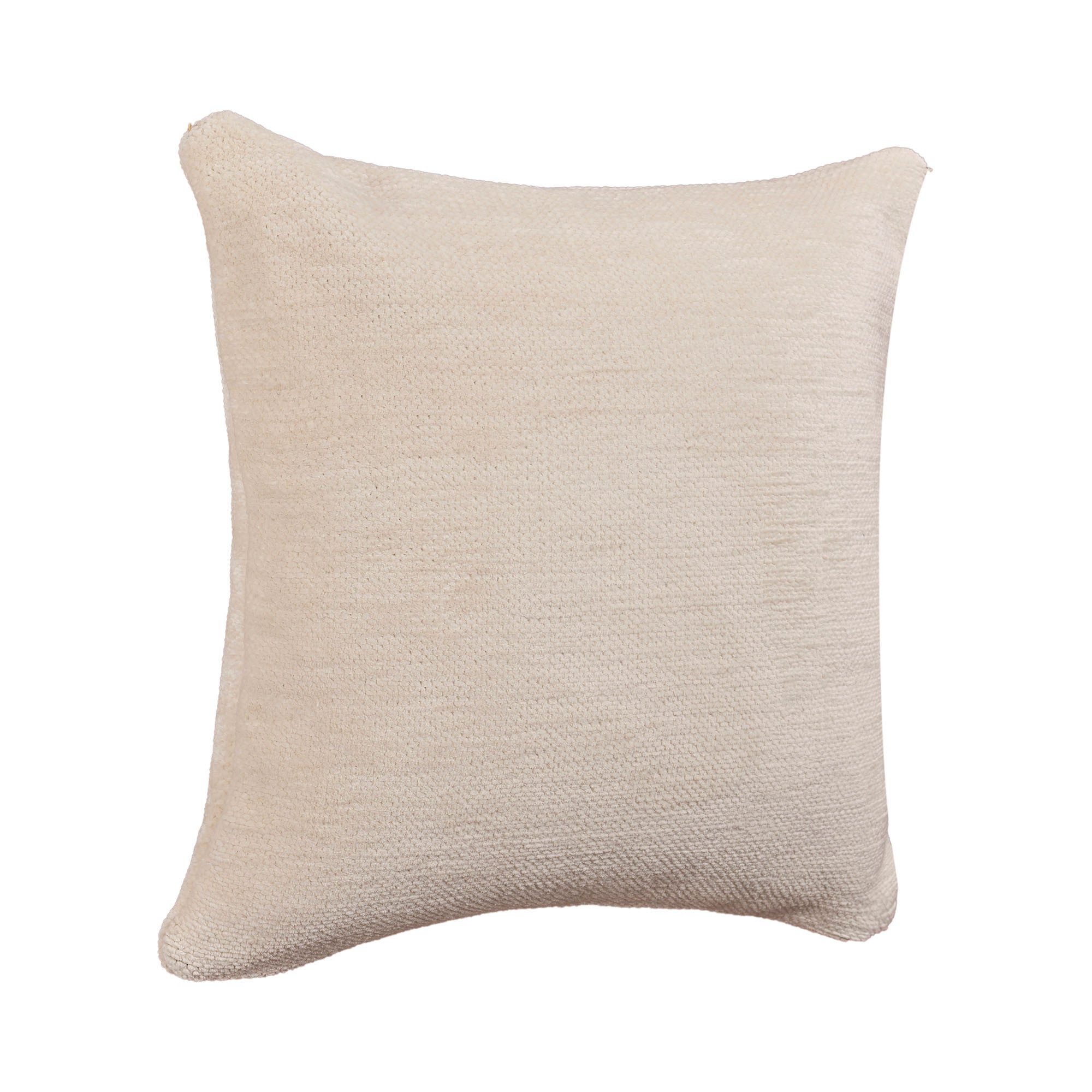 20" X 20" Ivory Chenille Zippered Pillow