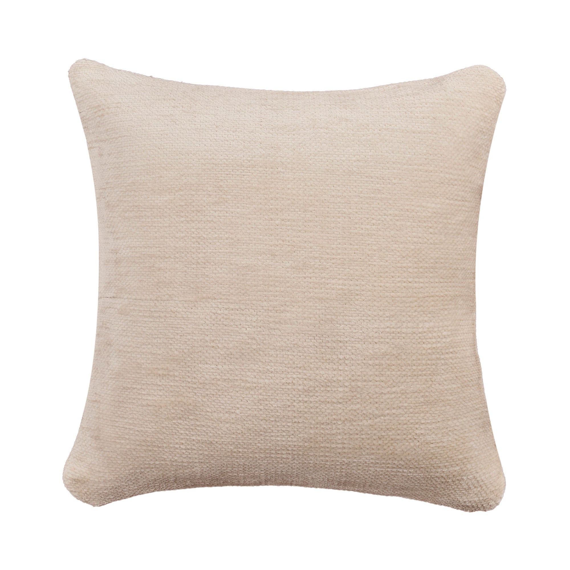 20" X 20" Ivory Chenille Zippered Pillow