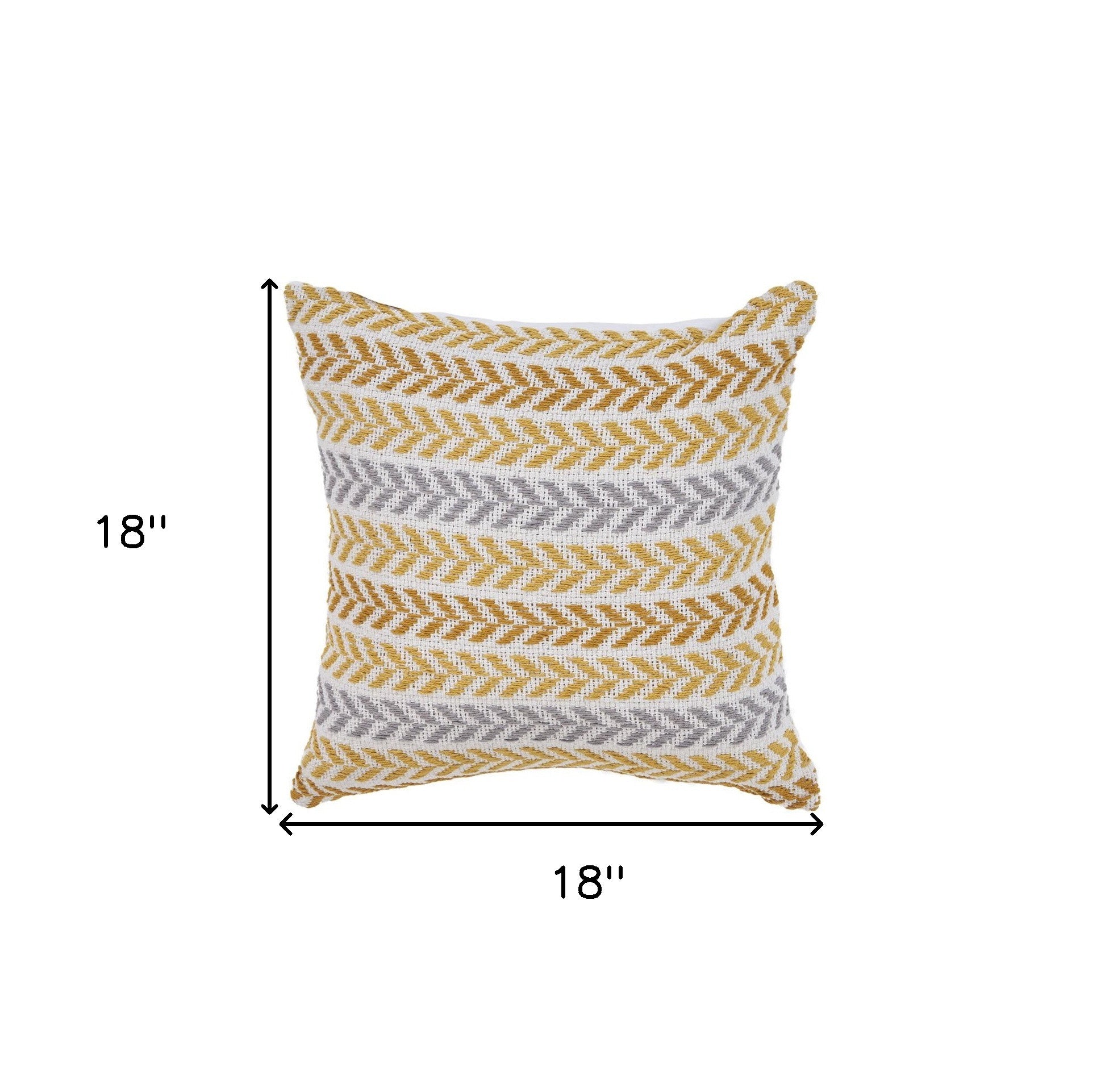 Set of Two 18" X 18" Orange Beach Chevron Cotton Zippered Pillow