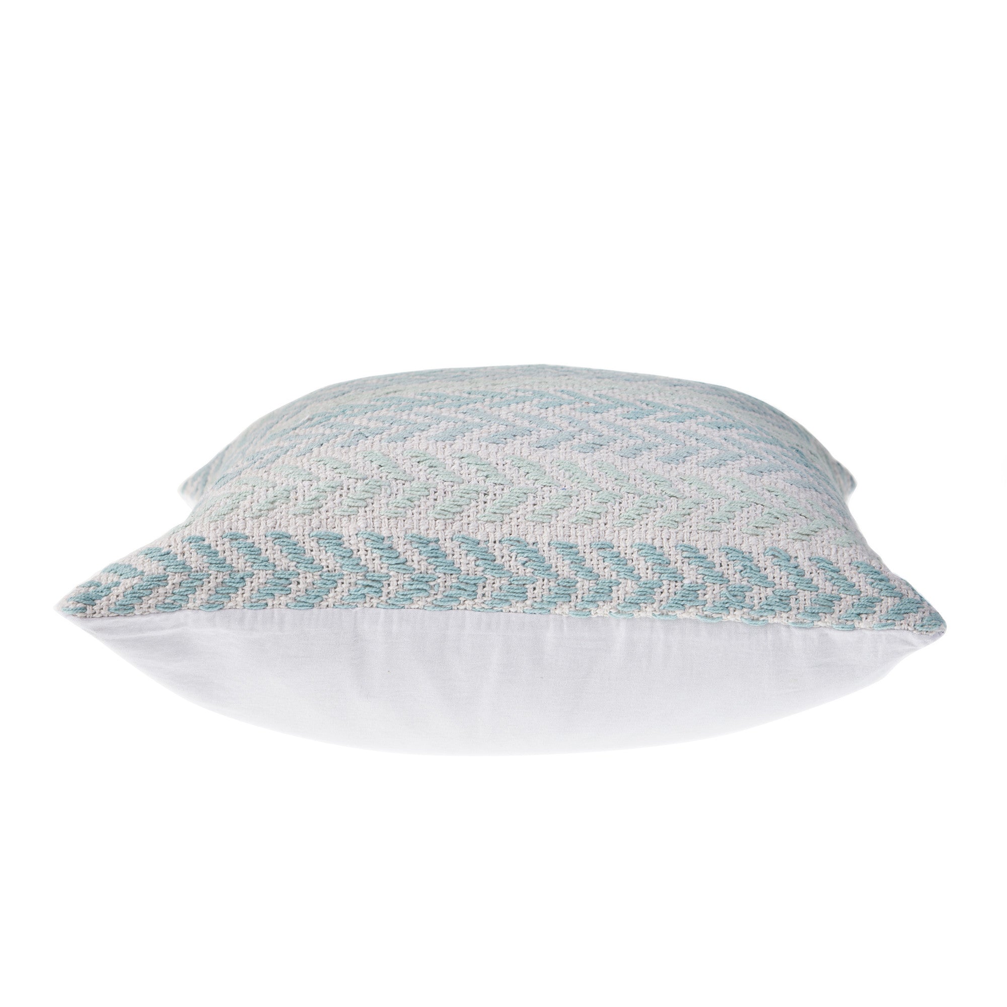 Set of Two 18" X 18" Blue Beach Chevron Cotton Zippered Pillow