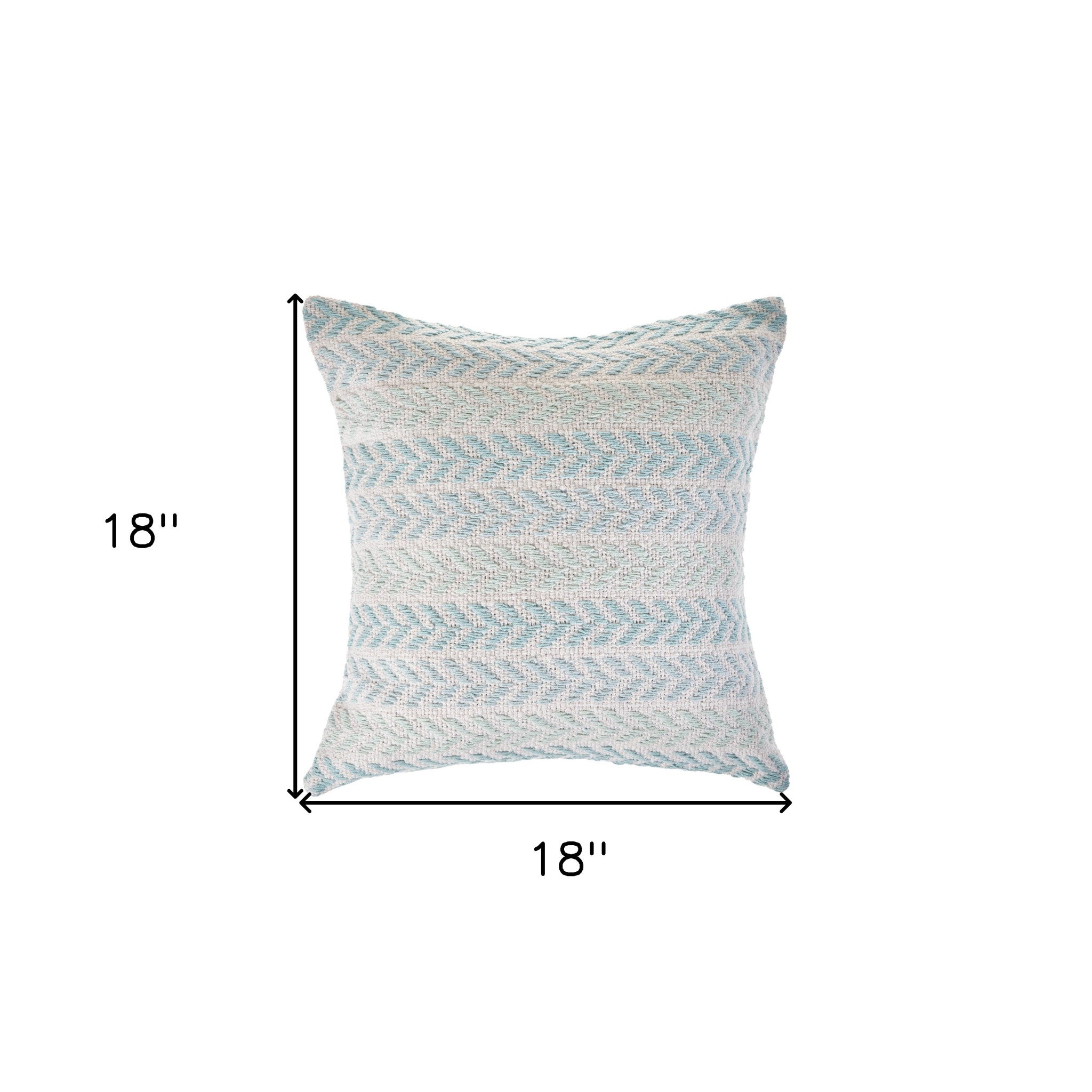 Set of Two 18" X 18" Blue Beach Chevron Cotton Zippered Pillow