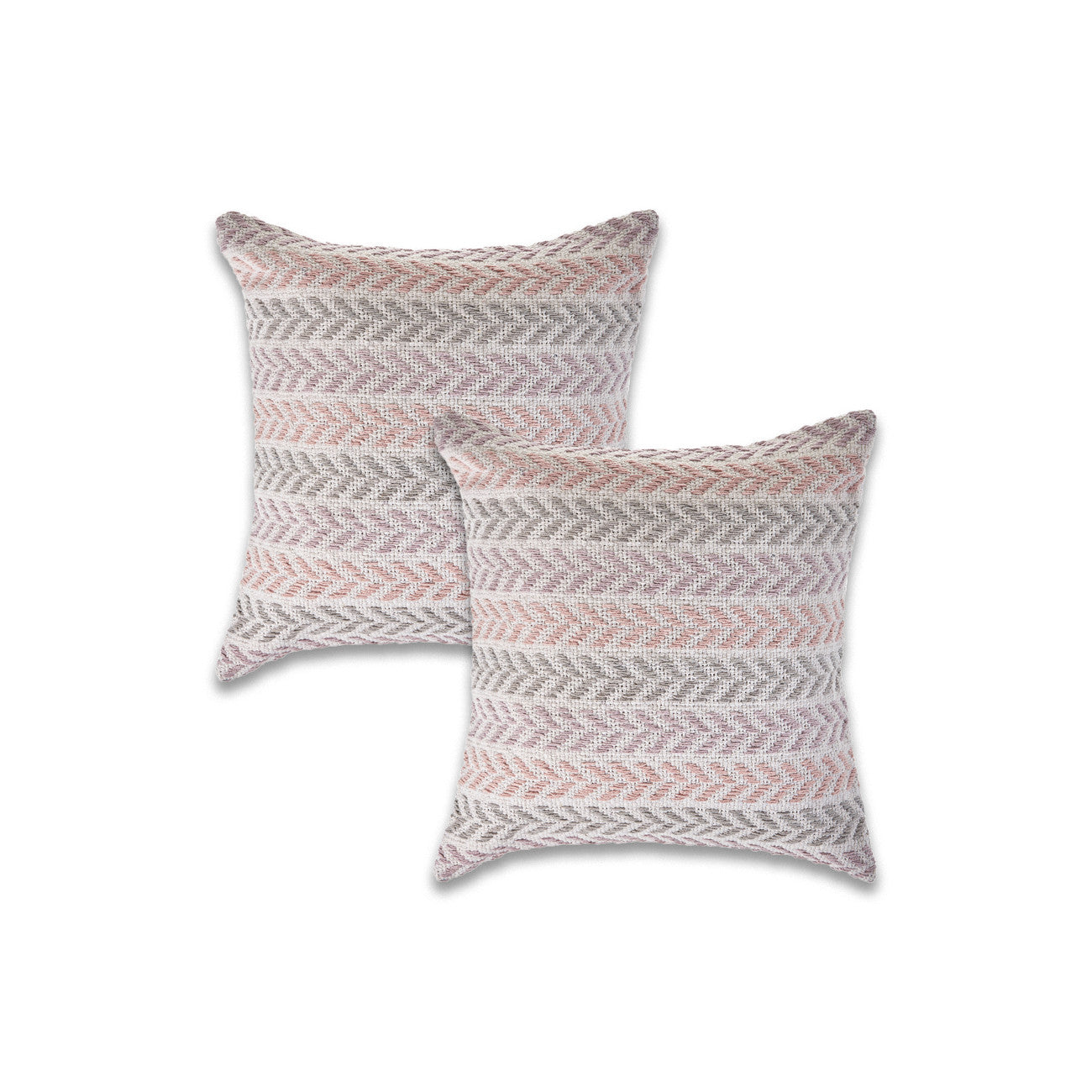 Set of Two 18" X 18" Purple Beach Chevron Cotton Zippered Pillow