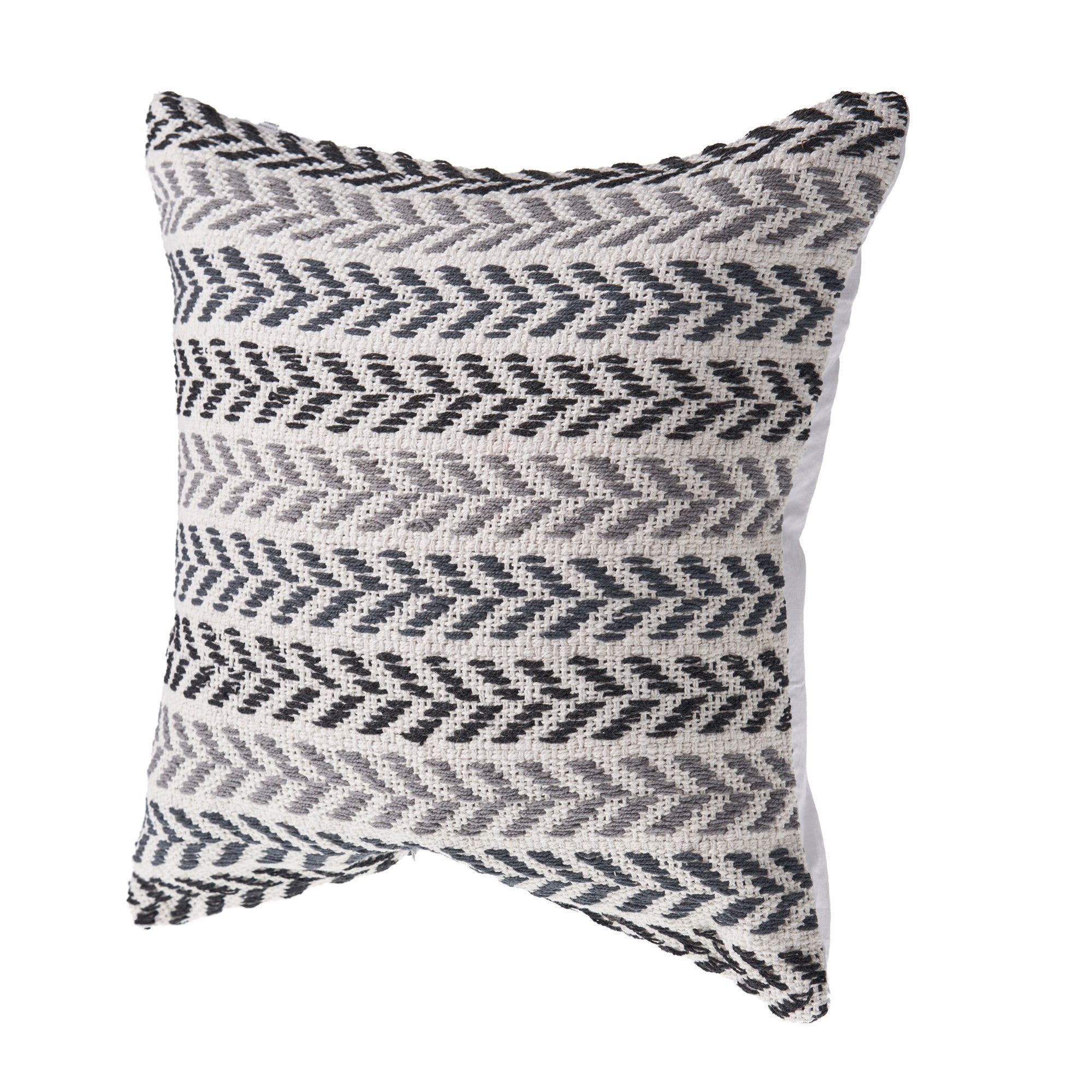 Set of Two 18" X 18" Black Beach Chevron Cotton Zippered Pillow