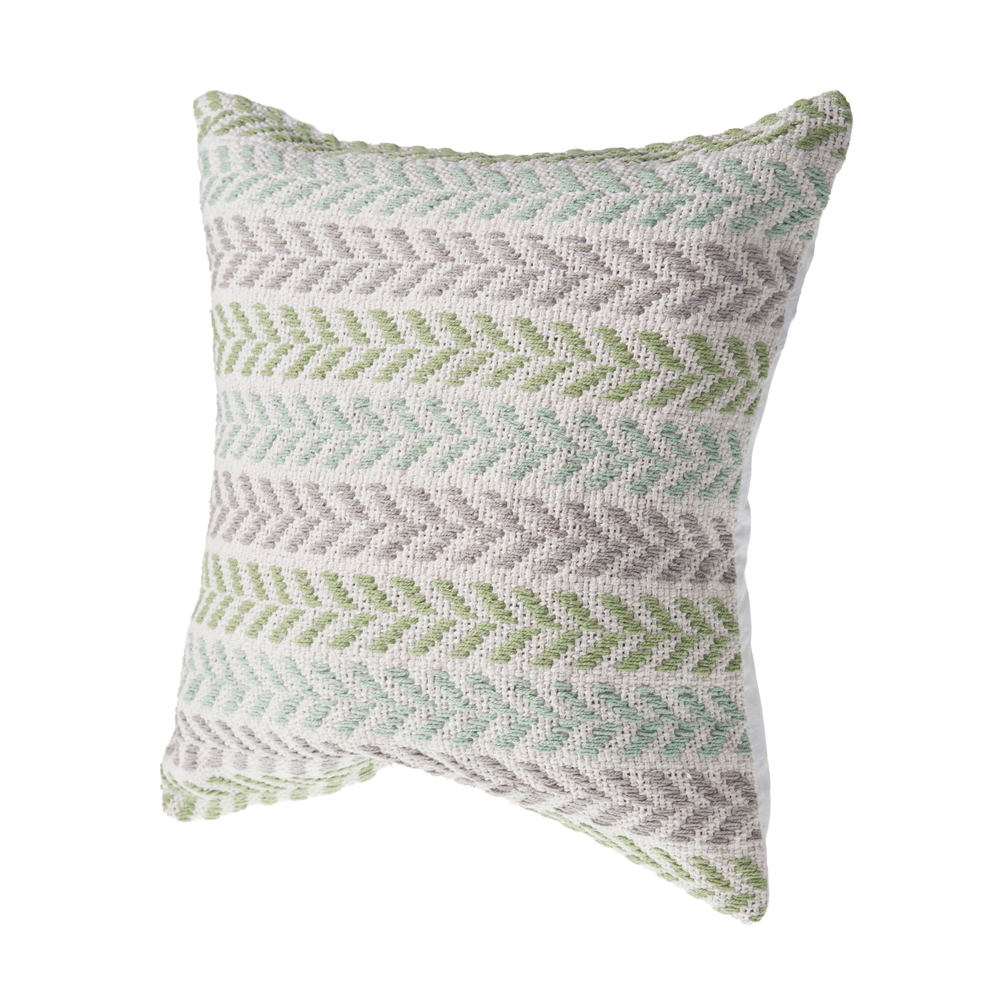 Set of Two 18" X 18" Green Beach Chevron Cotton Zippered Pillow