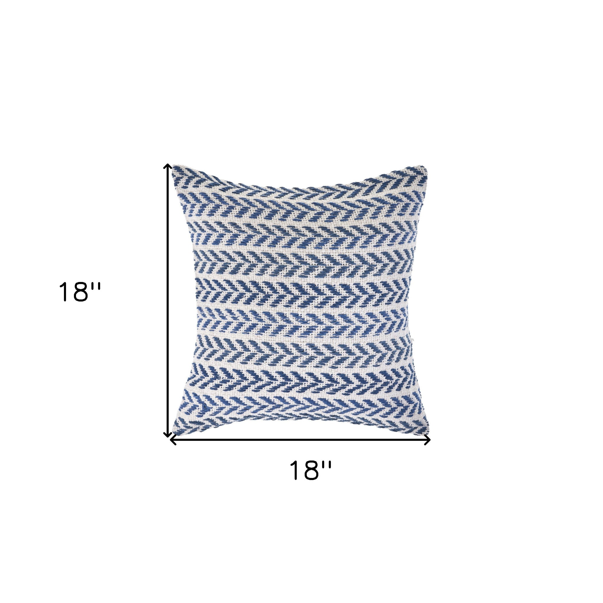 Set of Two 18" X 18" Blue Beach Chevron Cotton Zippered Pillow