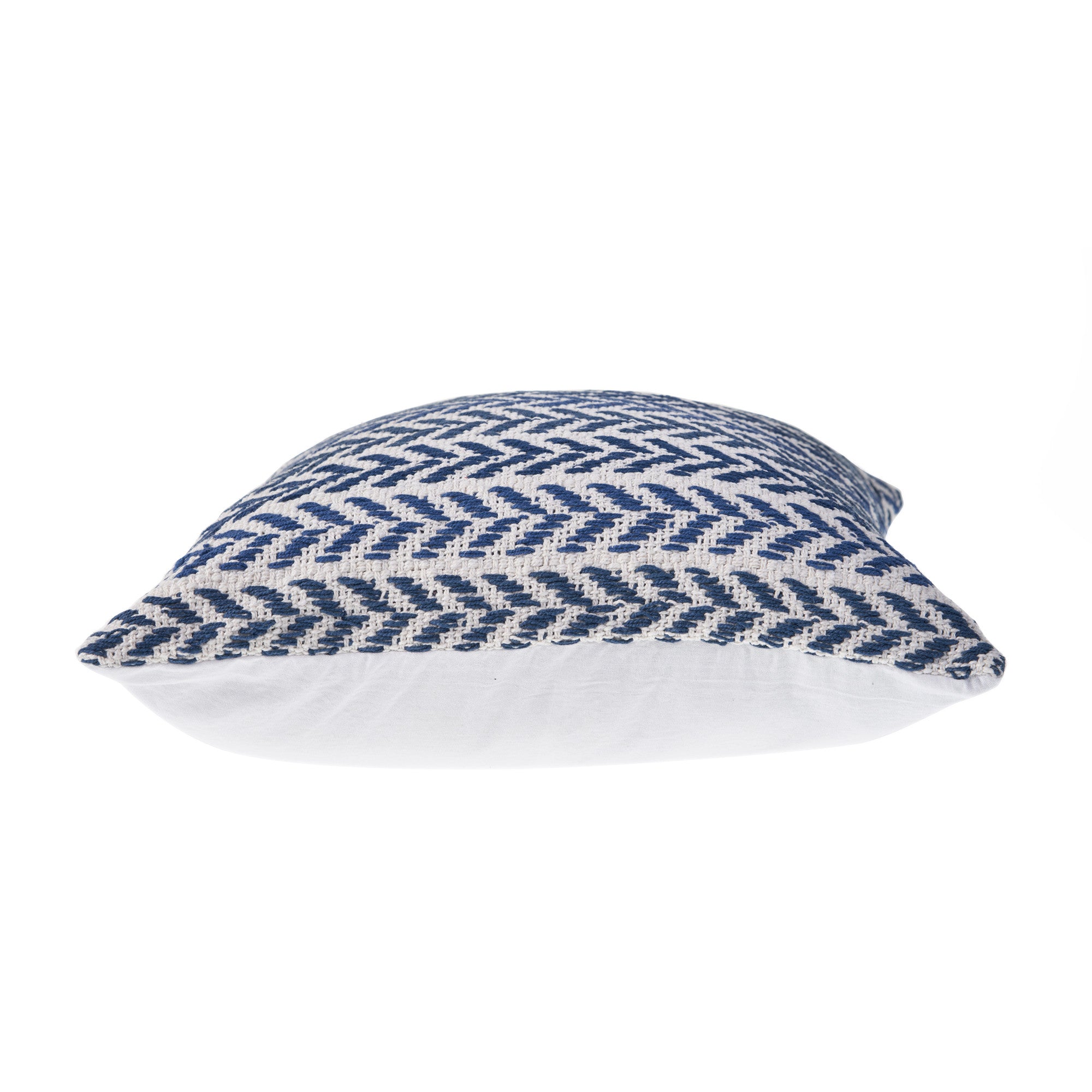 Set of Four 18" X 18" Blue Beach Chevron Cotton Zippered Pillow