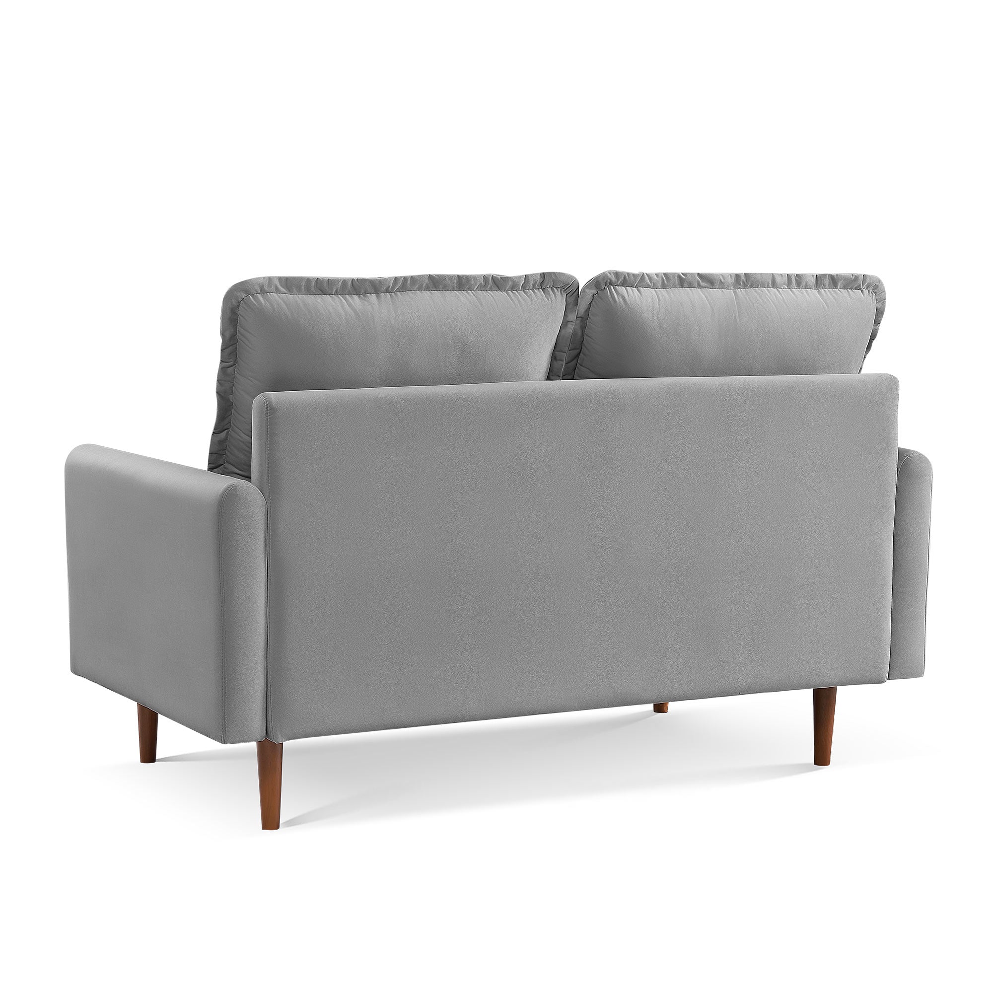 57" Gray and Dark Brown Velvet Love Seat