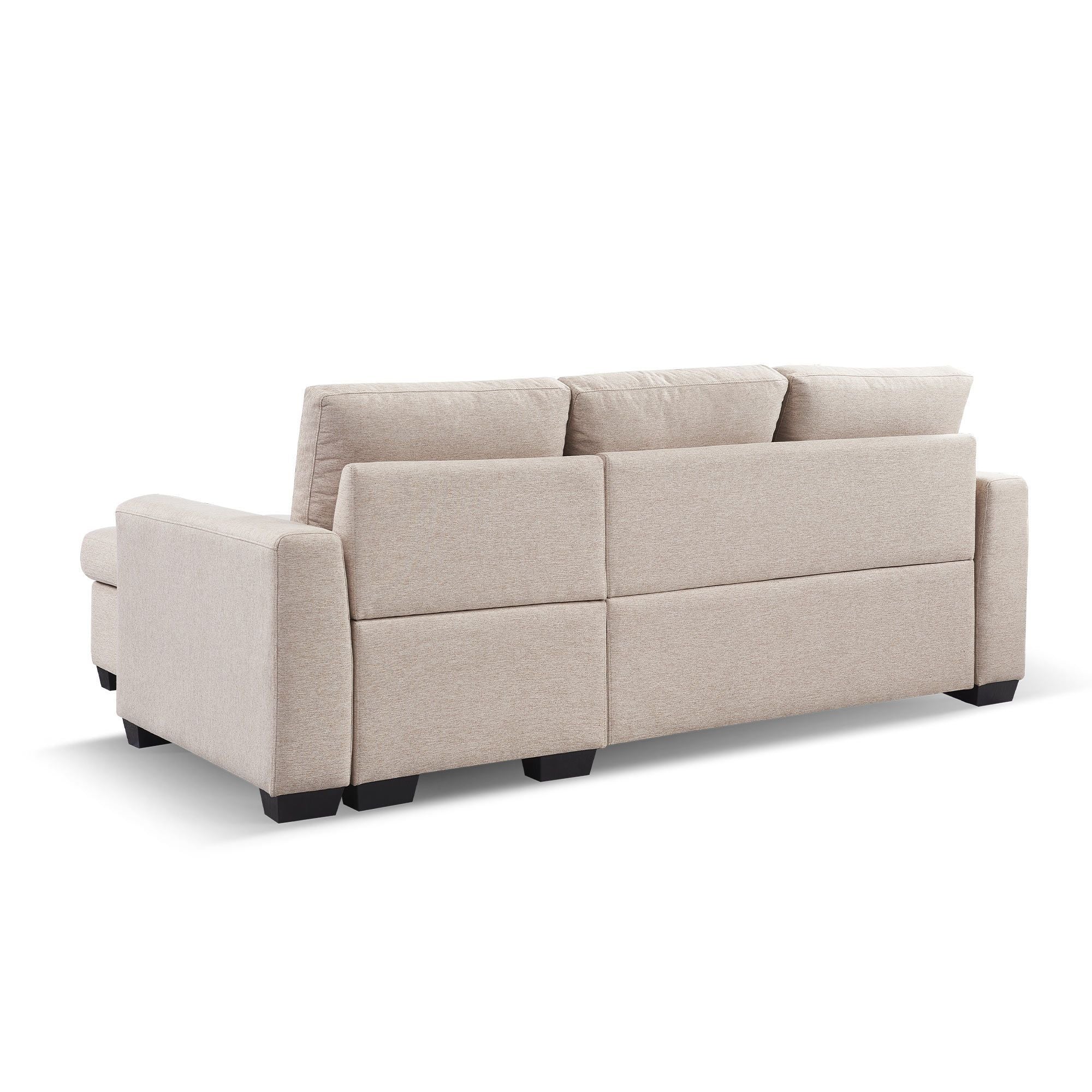 92" Beige Polyester Blend and Black Convertible Futon Sleeper Sofa