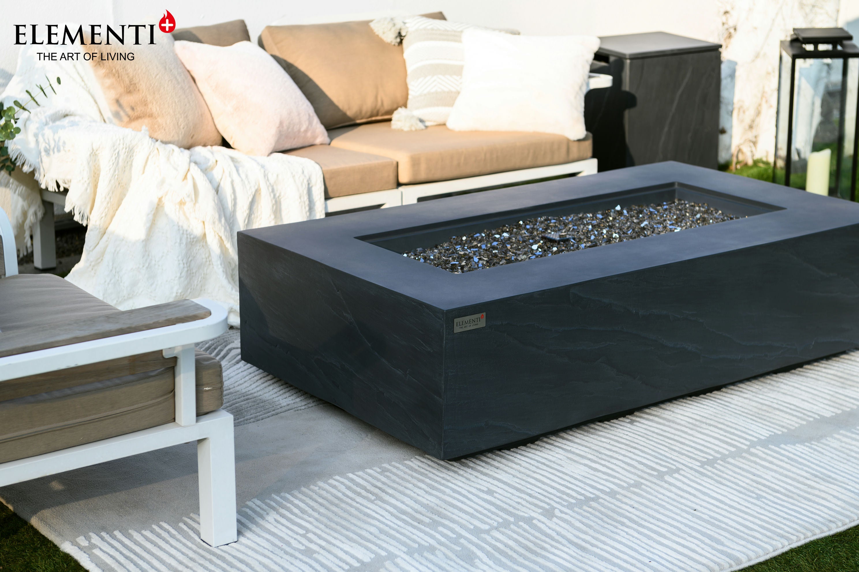 CAPE TOWN Fire Table-Slate Black Color