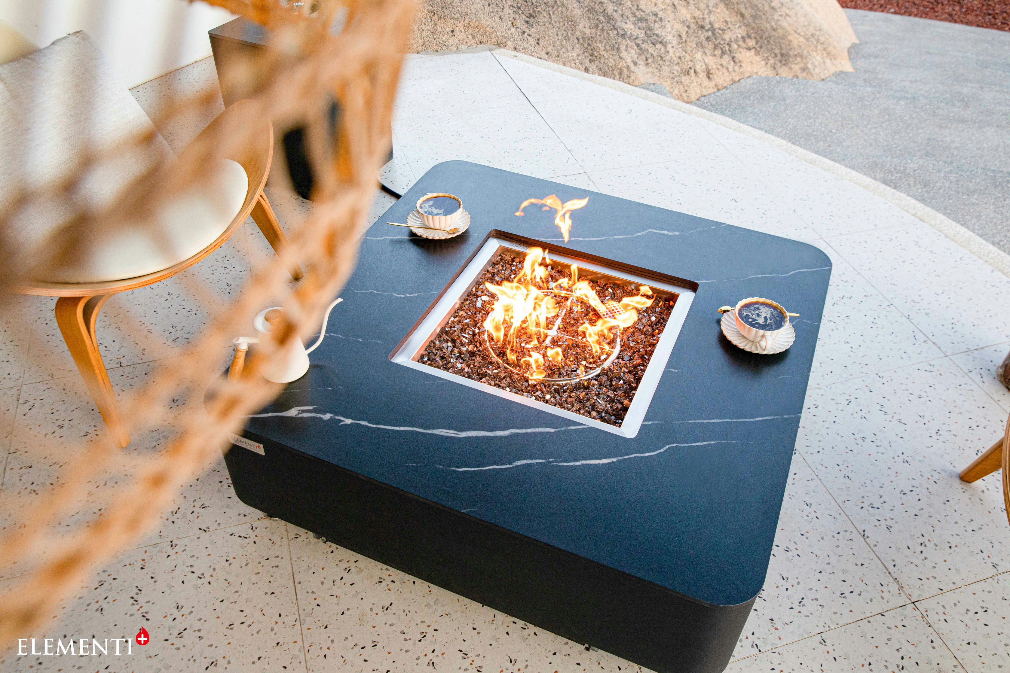 COPENHAGEN Marble Porcelain Fire Table