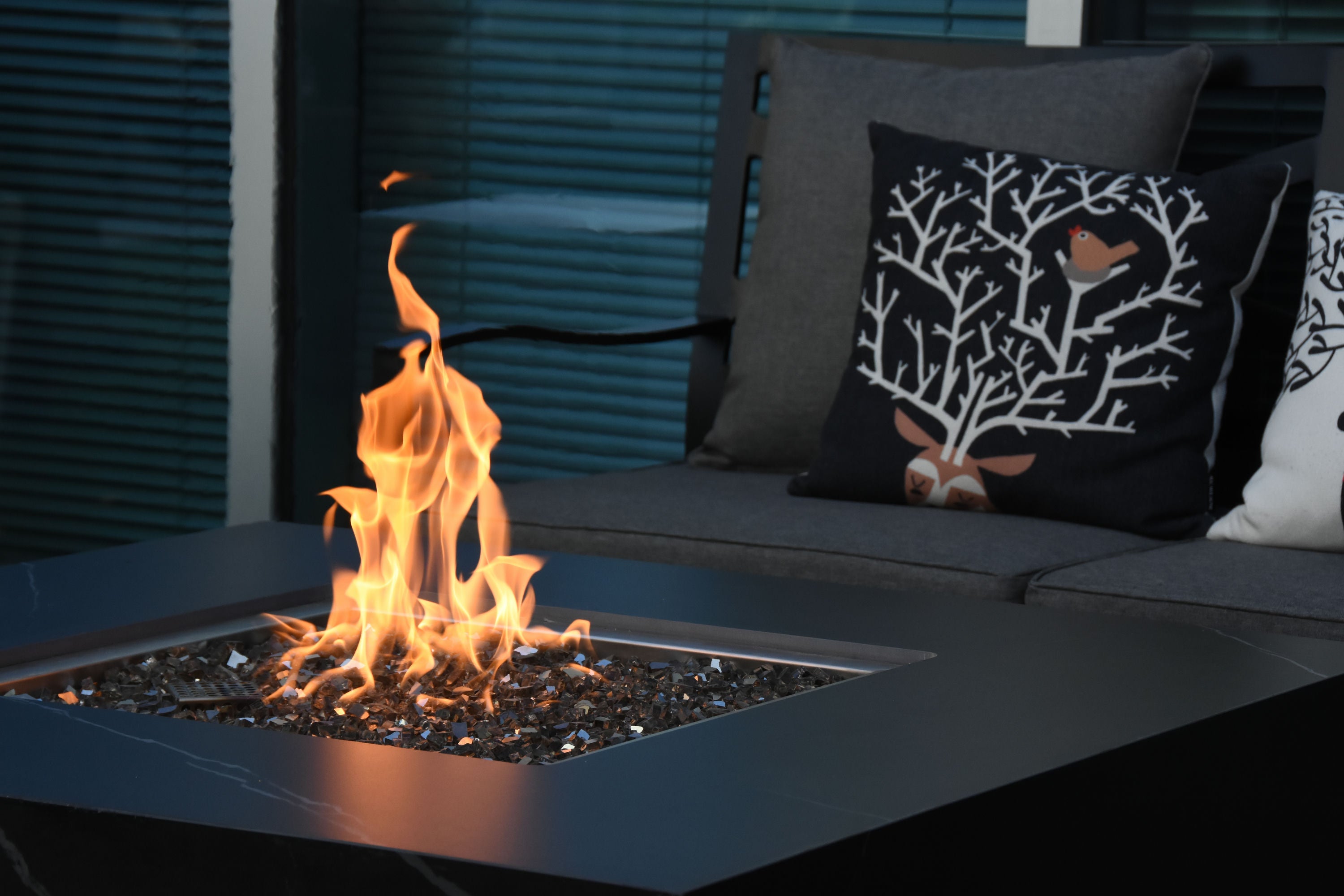 SOFIA Marble Porcelain Fire Table