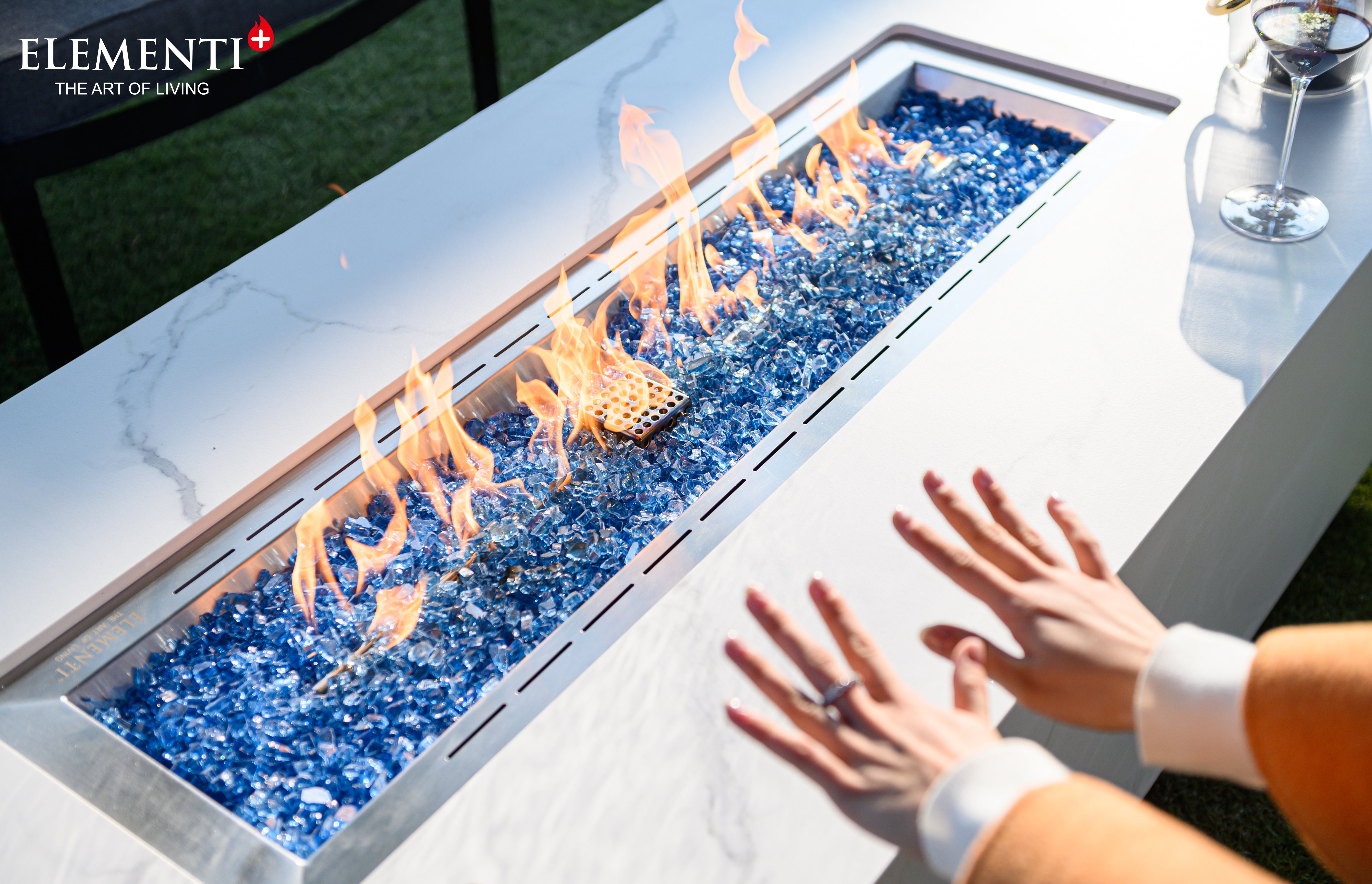 CARRARA Marble Porcelain Fire Table