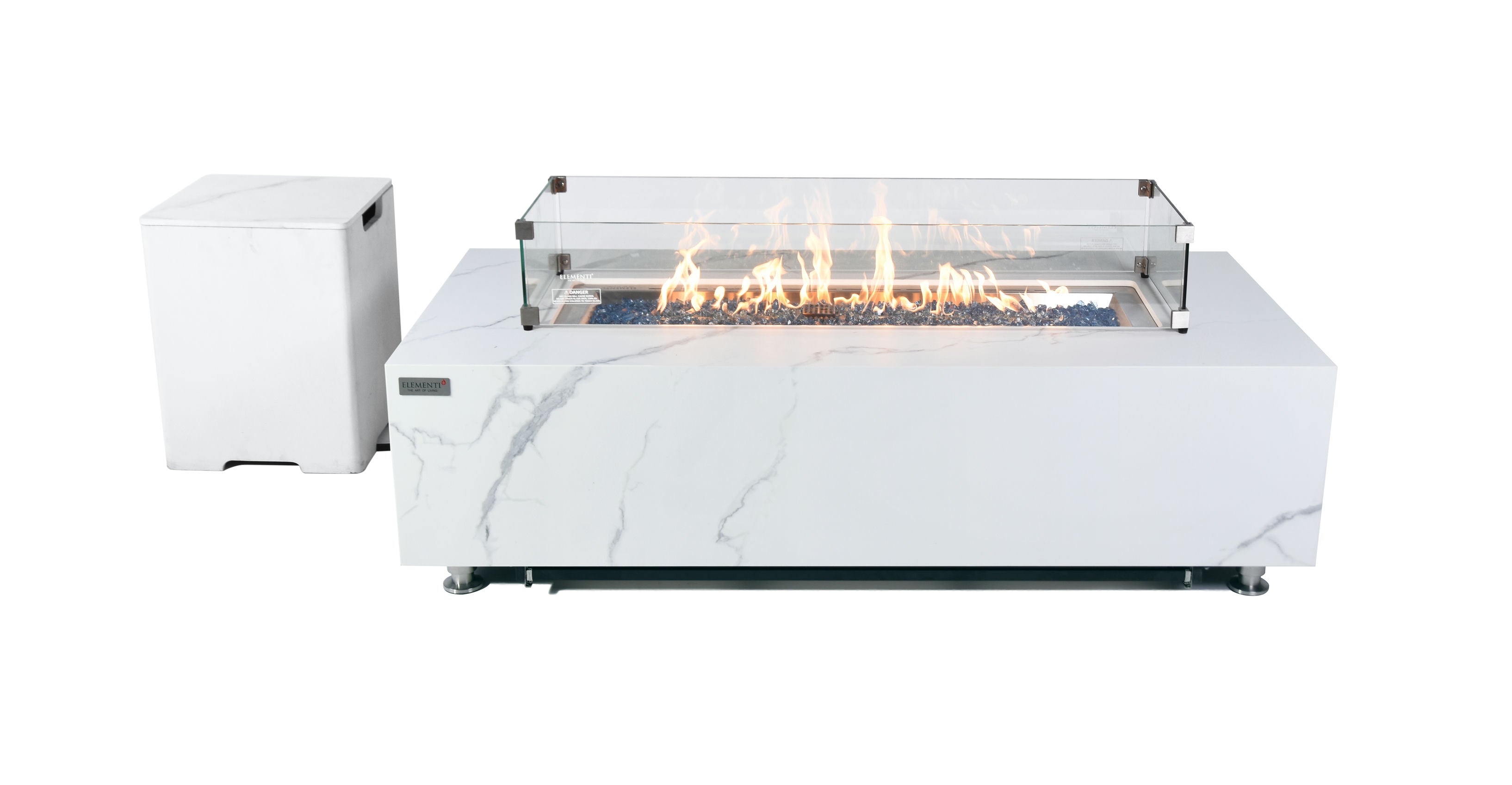 BIANCO Marble Porcelain Fire Table