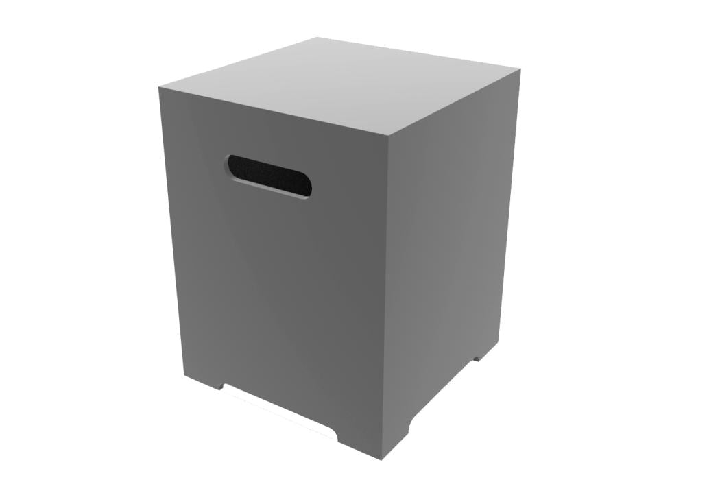 Square tank cover @ 15.7x15.7x20" Light Grey/Black color