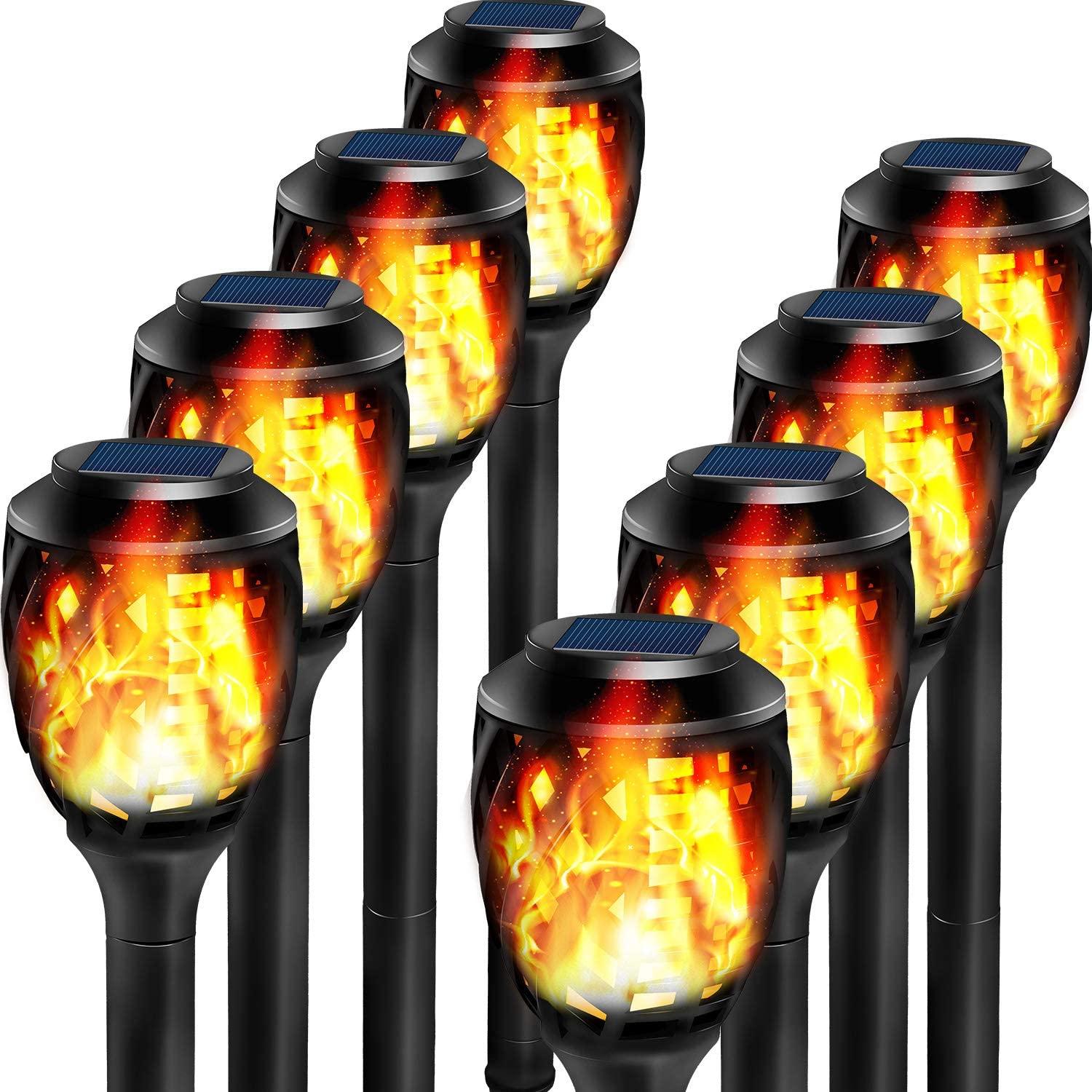 Outdoor Solar Lights, Water-Resistant Flickering Flames Torch Light, Landscape Decoration Lighting