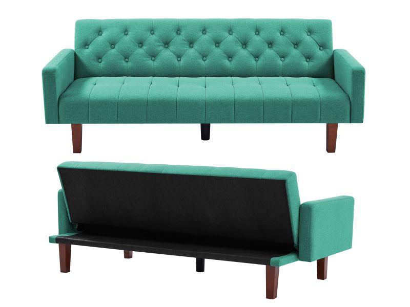 Factory Tufted Back Sofa Mid-Century Convertible Sofa Bed For Living Room