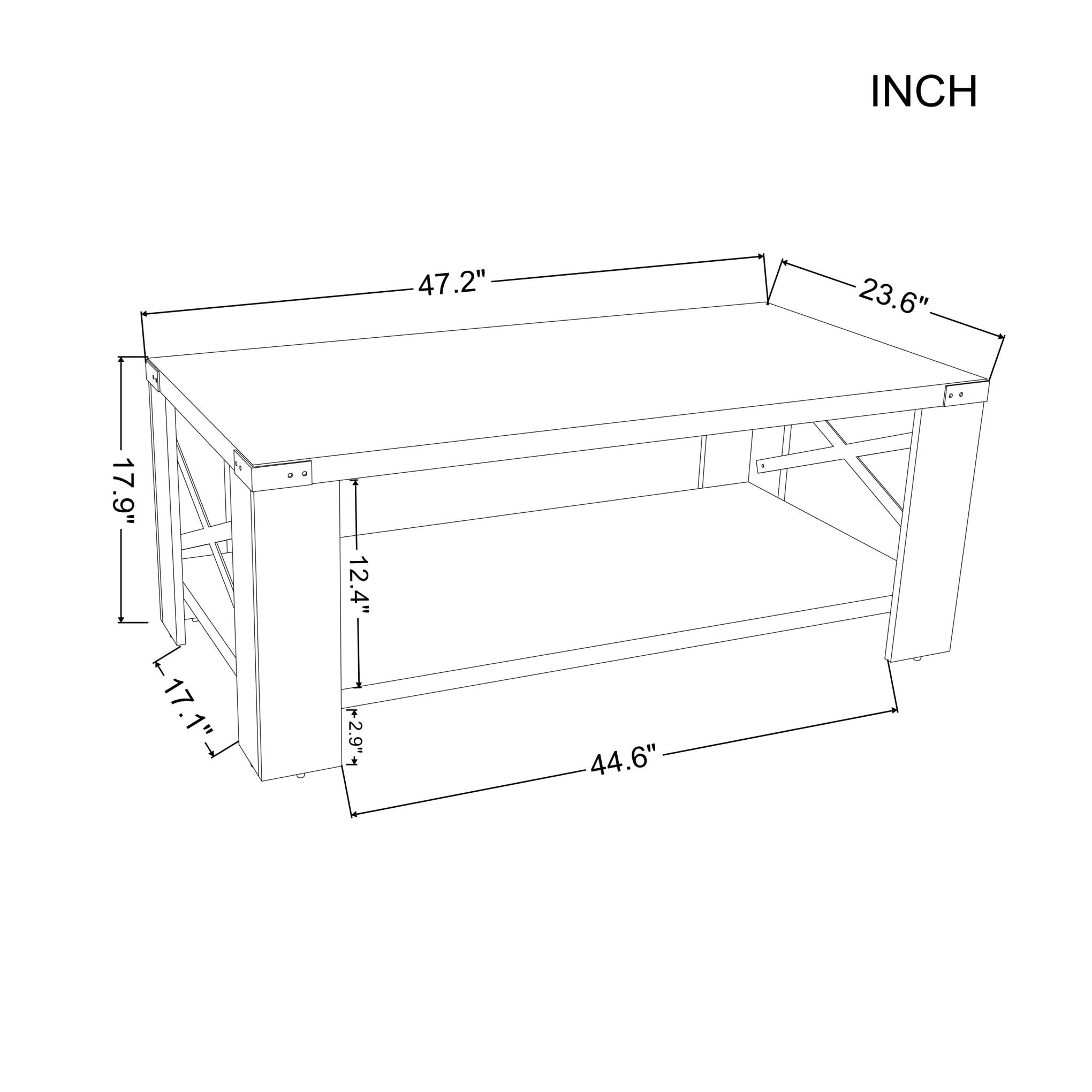 47.2” Rectangular Coffee Table