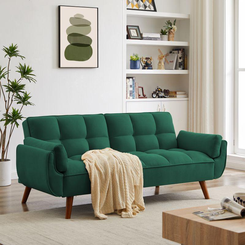 Velvet Sofa Furniture Adjustable Backrest Loveseat