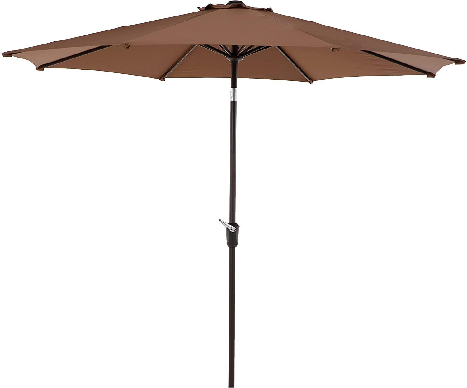 Patio Outdoor Market Umbrella With Aluminum Auto Tilt And Crank Without Base