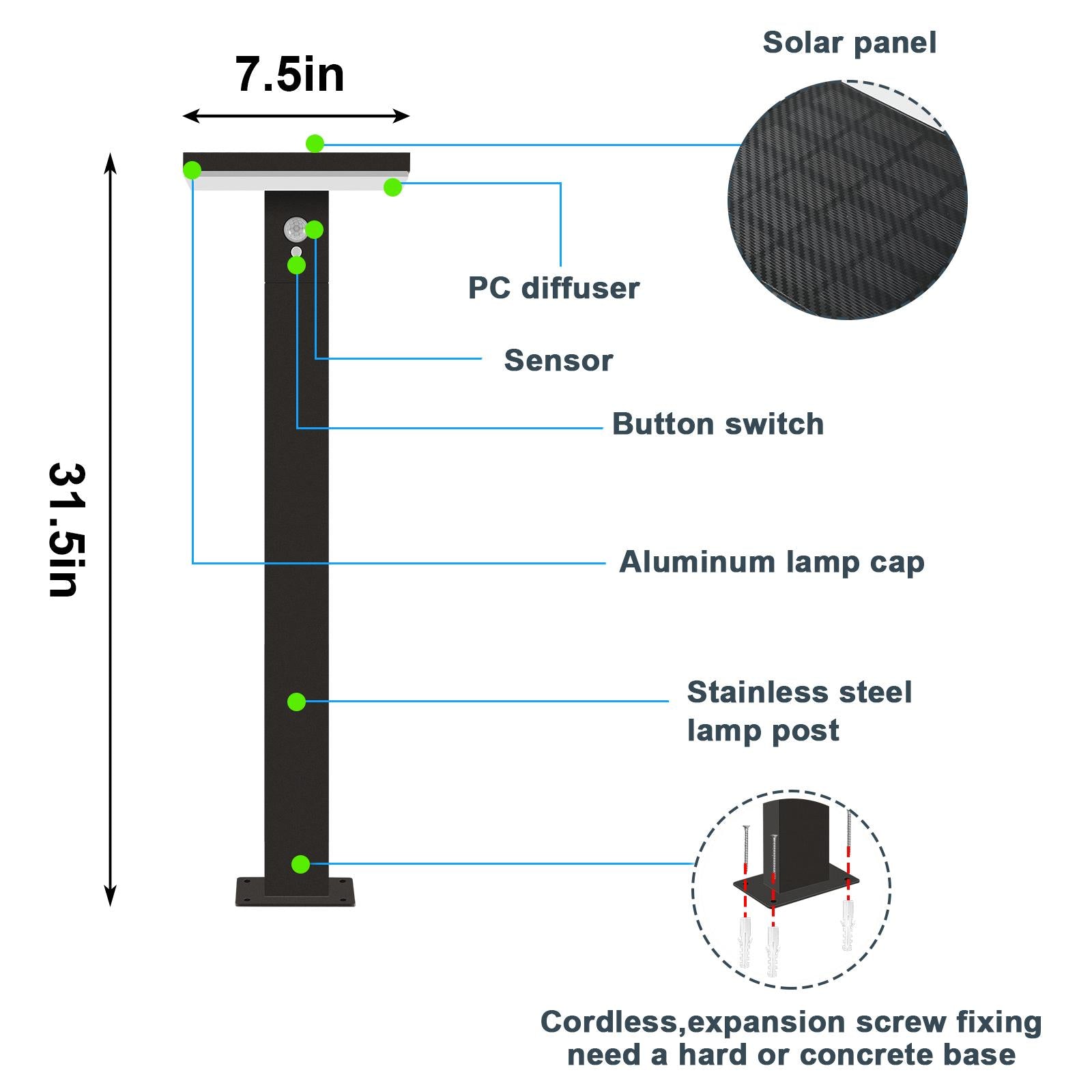 inowel Solar Outdoor Light Pathway Dusk To Dawn Garden Lighting 17330