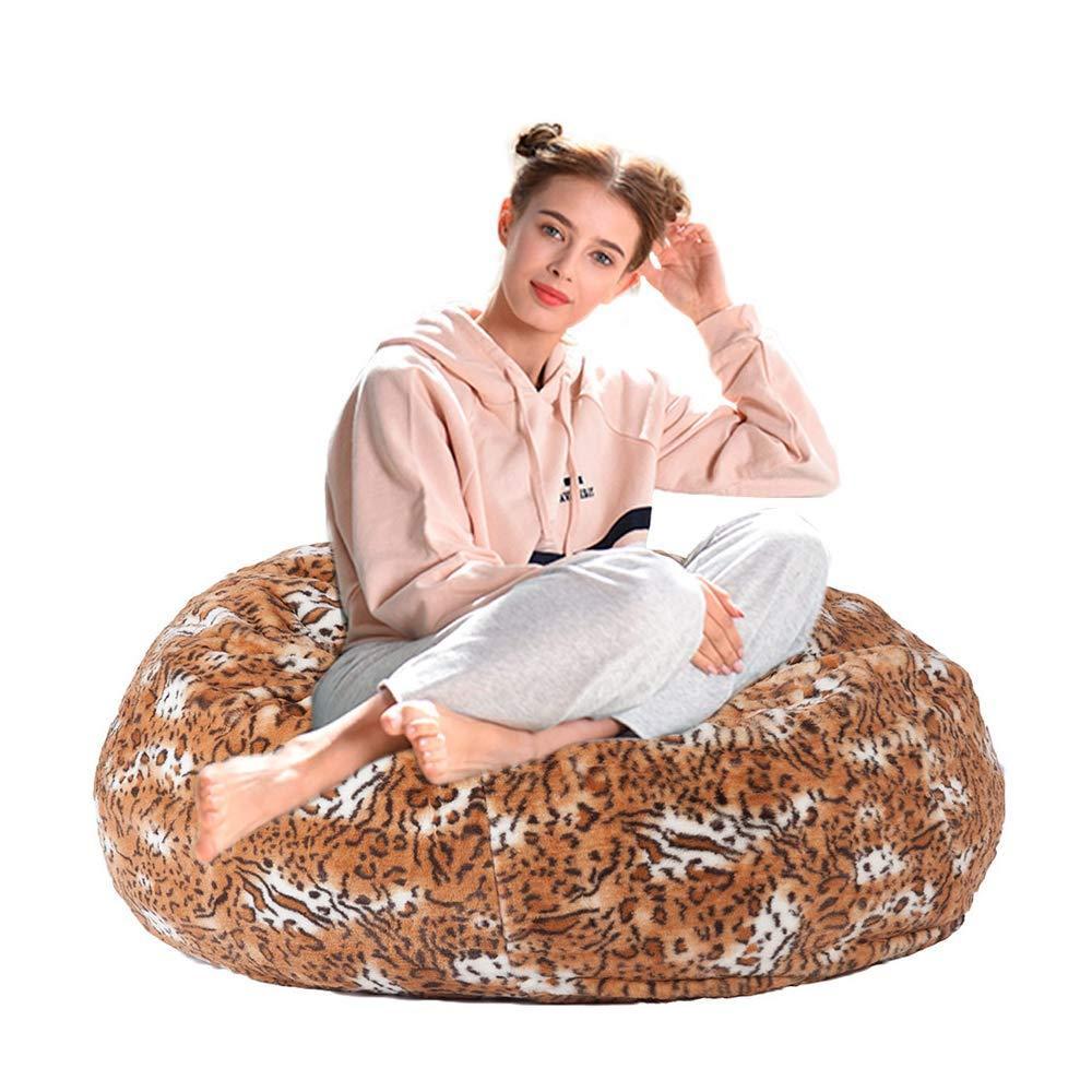 Comfy Bean Bag Chair Sofa Plush Furry Sponge Filling For Adults And Kids 3 Ft