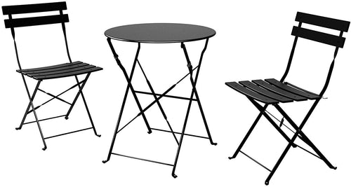 Sr Steel Patio Bistro Set, Folding Outdoor Patio Furniture Sets, 3 Piece Patio Set Of Foldable Patio Table And Chairs